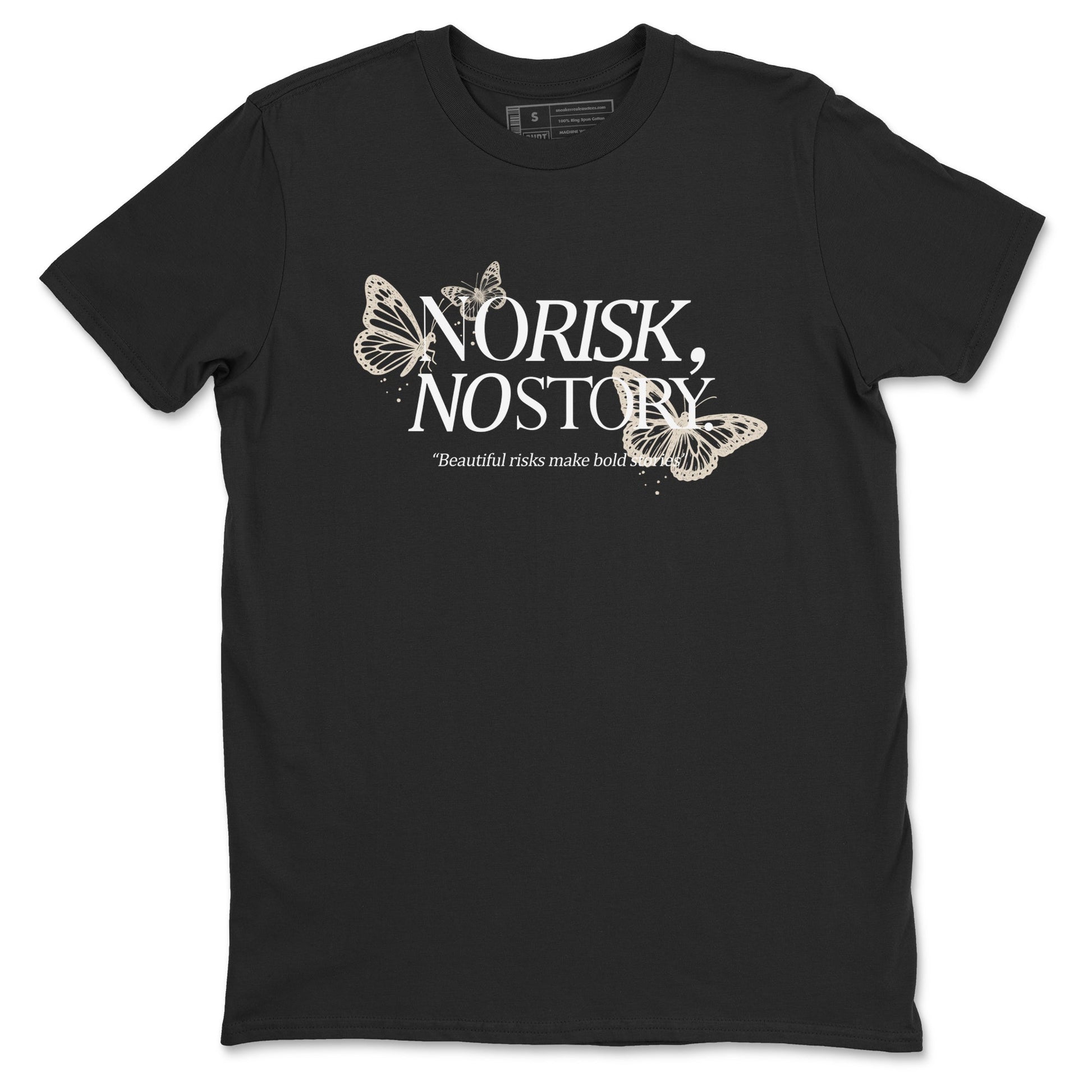 No Risk No Story sneaker match t-shirt styled to complete your fit with the Air Jordan 3 Pure Money sneakers, shown in Black 2.