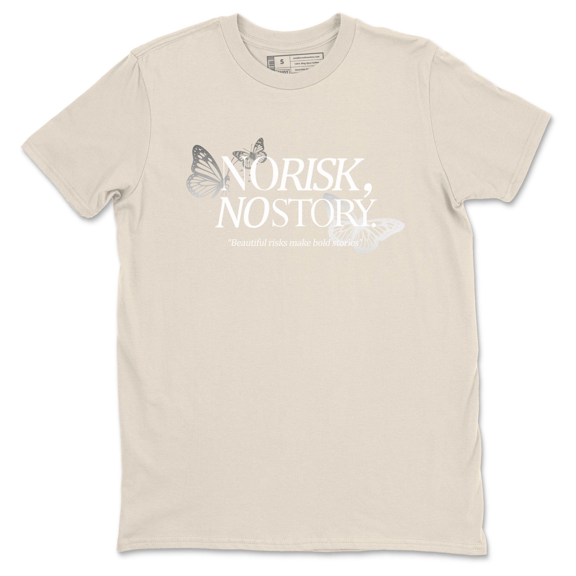No Risk No Story sneaker match t-shirt styled to complete your fit with the Air Jordan 3 Pure Money sneakers, shown in Natural 2.