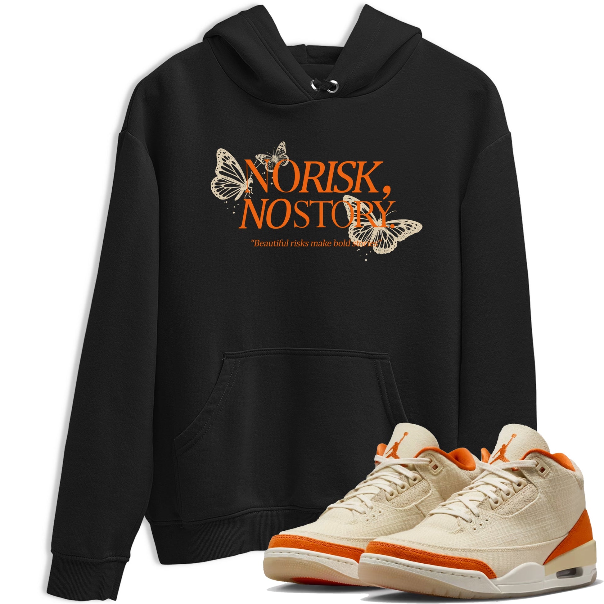 No Risk No Story sneaker match t-shirt styled to complete your fit with the Air Jordan 3 Starfish sneakers, shown in Black 1.