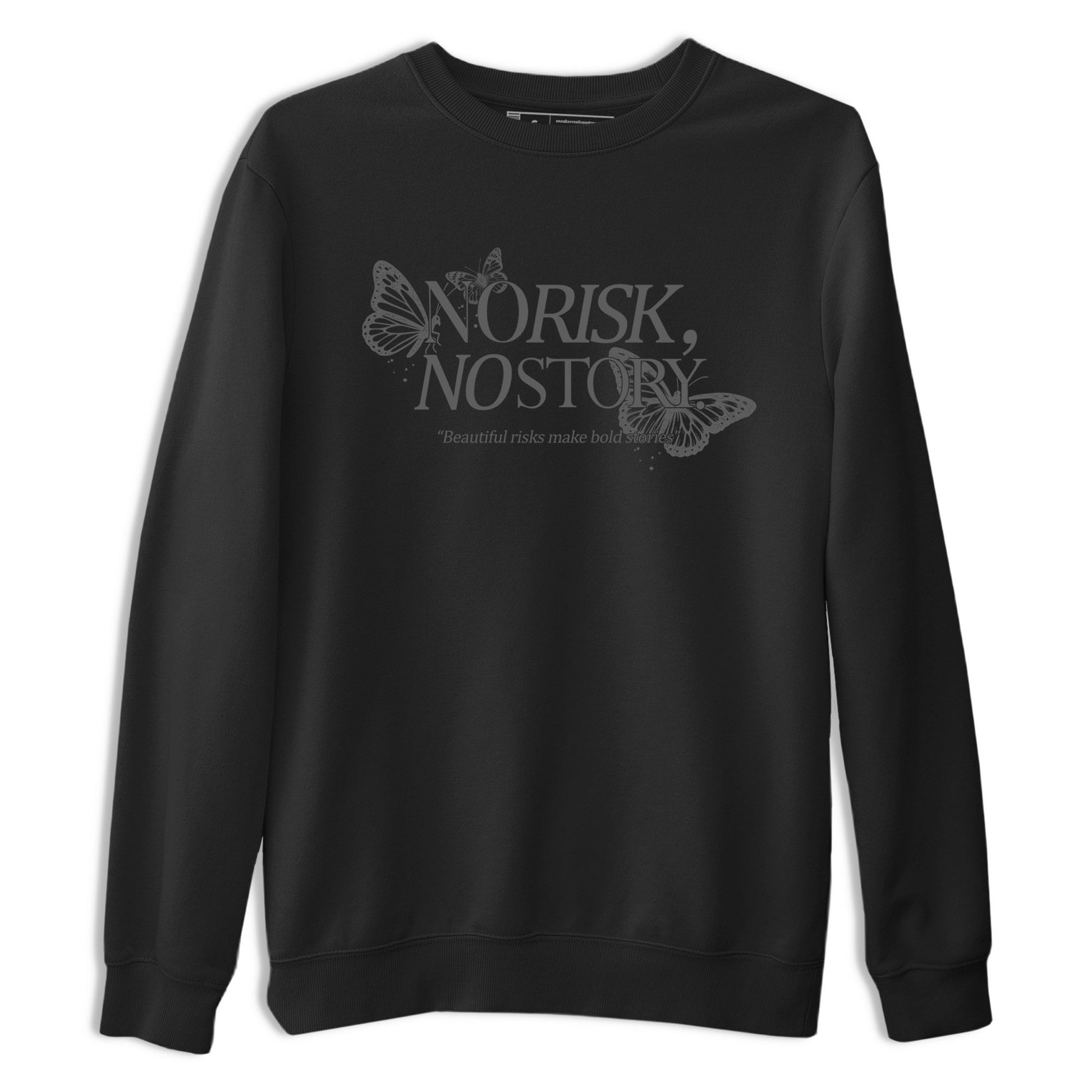 Sneaker match tees – Sneaker Tees To Match Air Jordan 4 Black Cat Shoes – No Risk No Story Tee Black 2