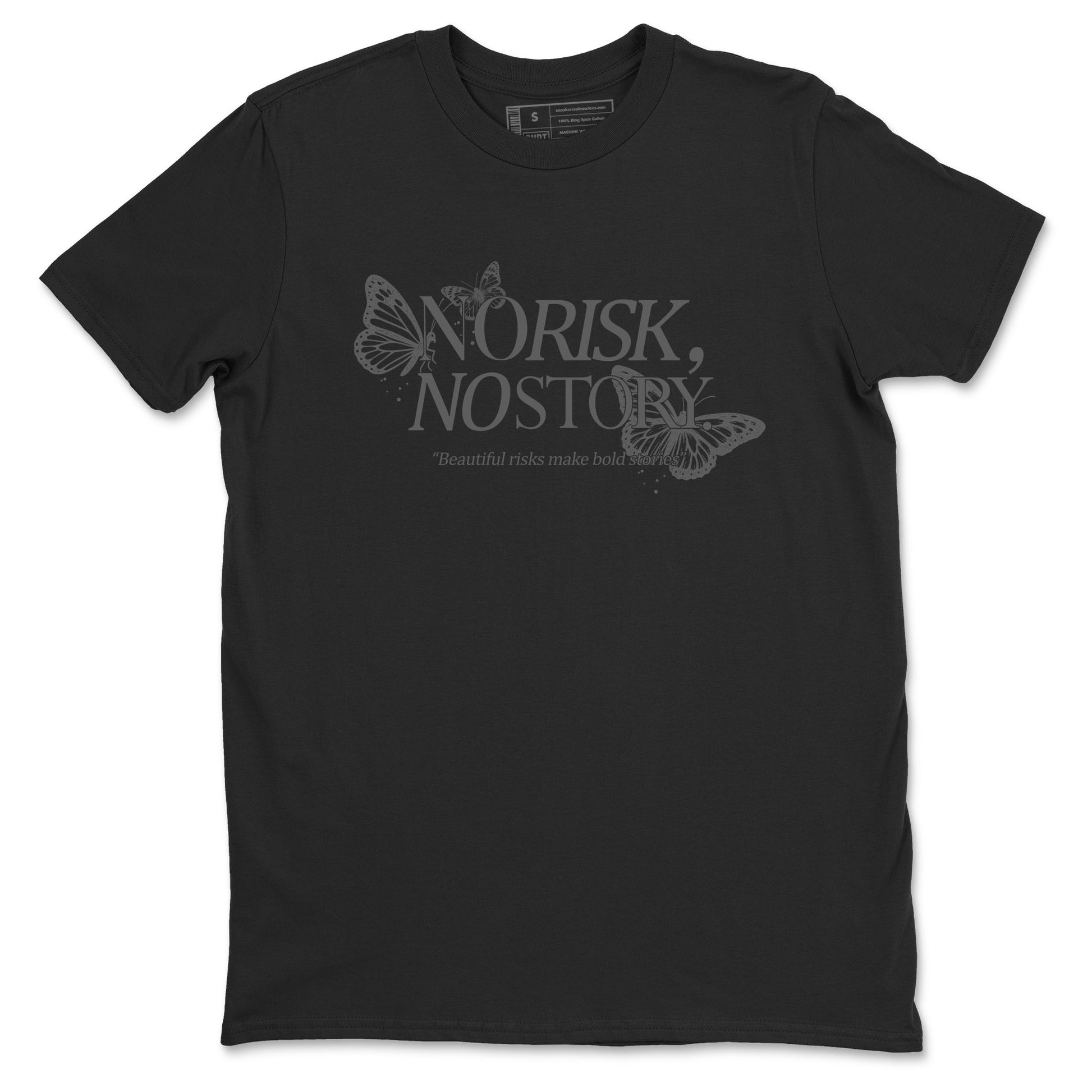Sneaker match tees – Sneaker Tees To Match Air Jordan 4 Black Cat Shoes – No Risk No Story Tee Black 2