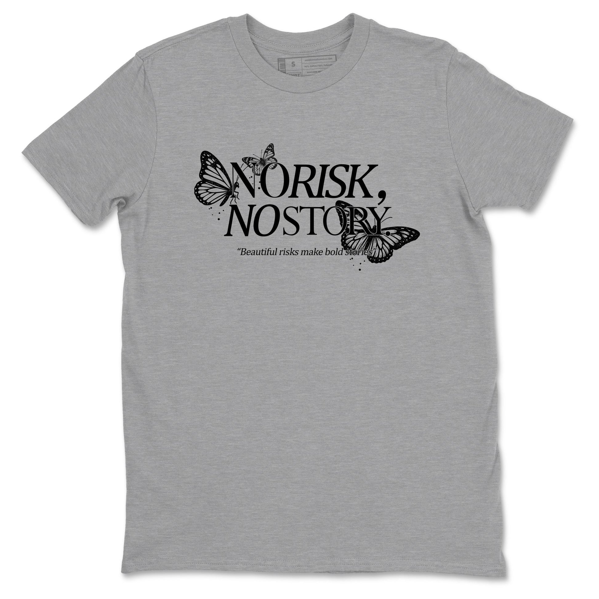 Sneaker match tees – Sneaker Tees To Match Air Jordan 4 Black Cat Shoes – No Risk No Story Tee Heather Grey 2