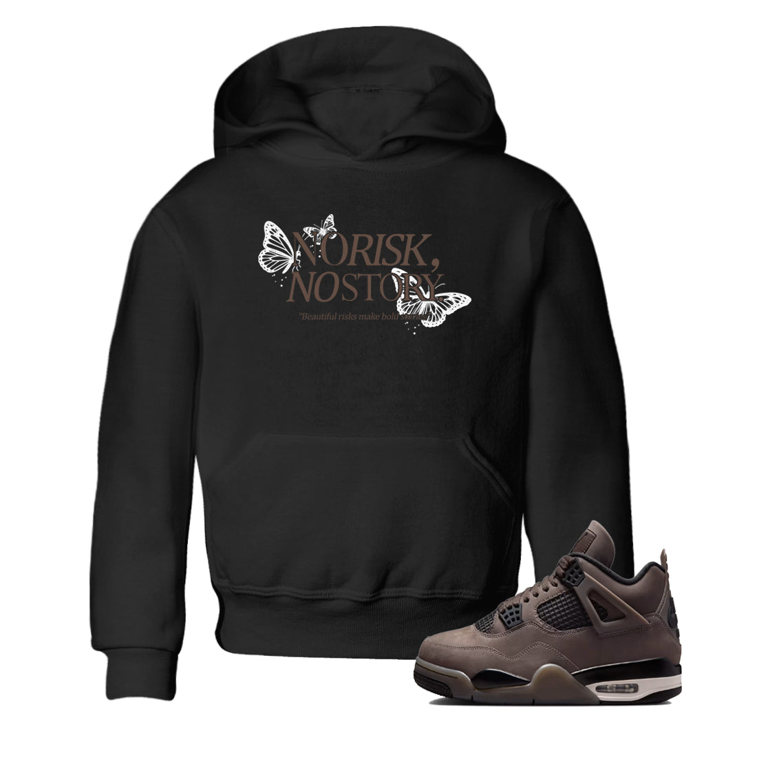 Sneaker match tees – Sneaker Tees To Match Air Jordan 4 Cave Stone Shoes – No Risk No Story Kids T-Shirt Black 1