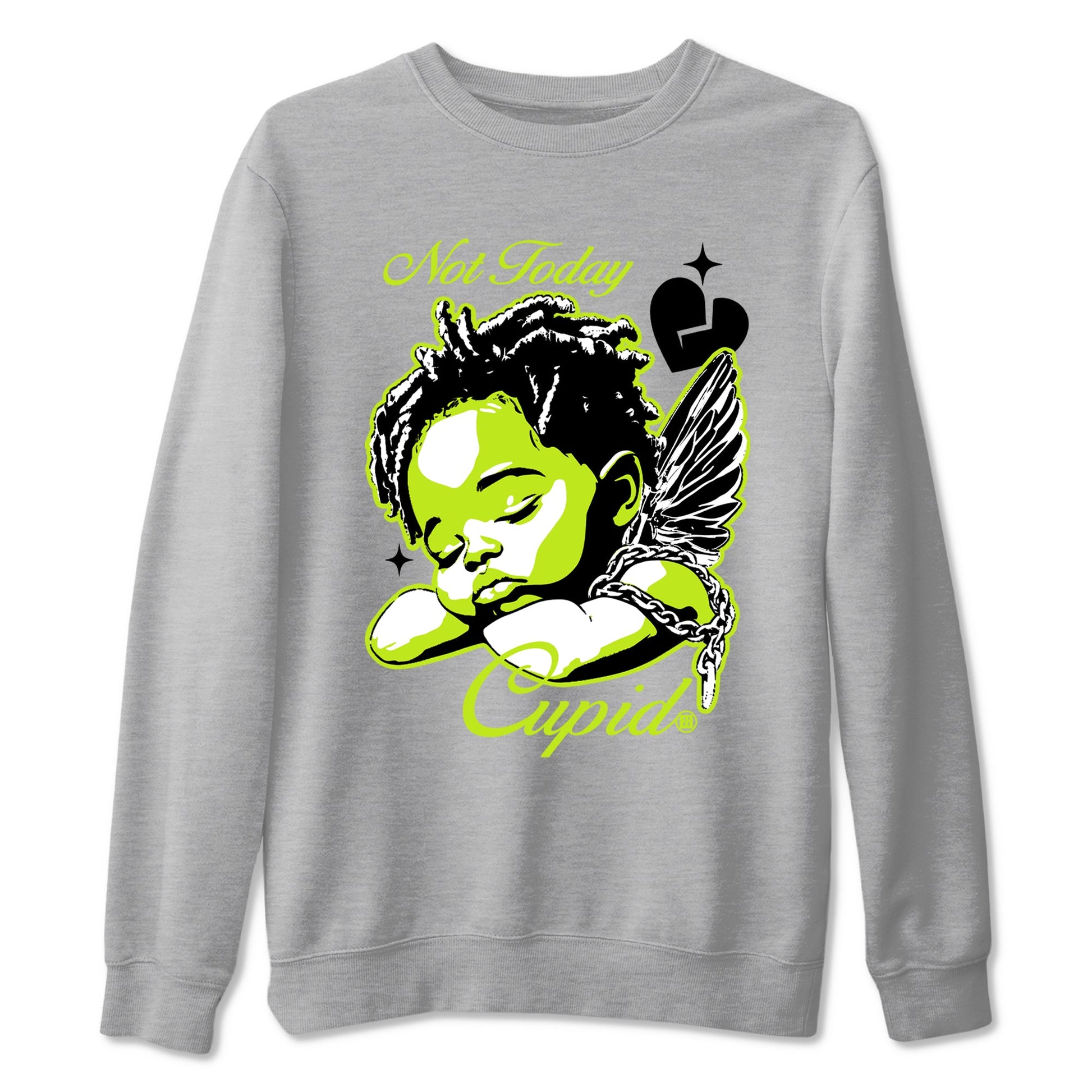 Foams One Black Volt shirts to match jordans Not Today Cupid sneaker match tees Air Foamposite One Black and Volt match shoes to clothes SNRT Sneaker Tees unisex cotton Heather Grey 2 shirts