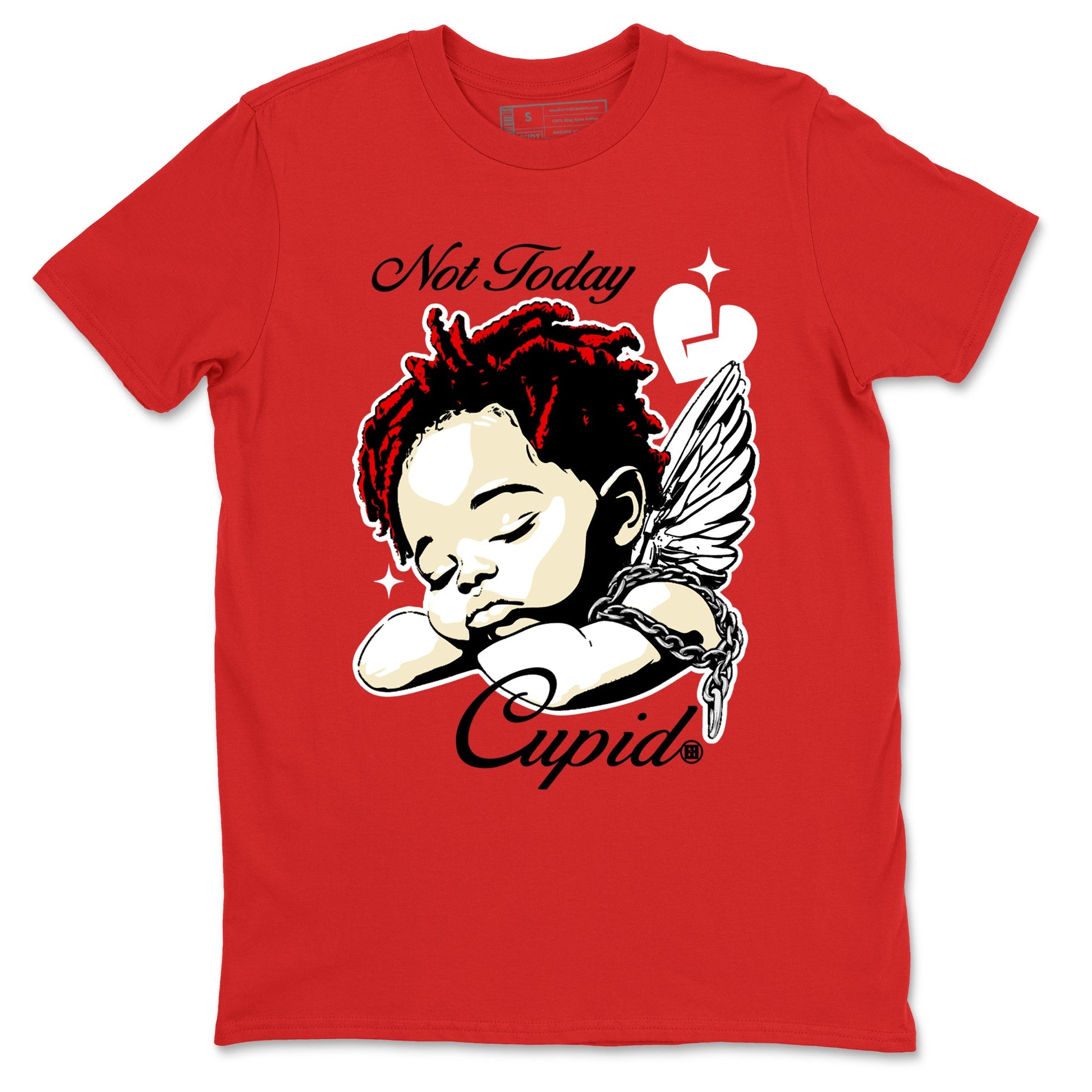 1s Black Toe Reimagined shirts to match jordans Not Today Cupid sneaker match tees Air Jordan 1 Black Toe Reimagined best t shirts to wear with jordans SNRT Sneaker Tees unisex cotton Red 2 shirts