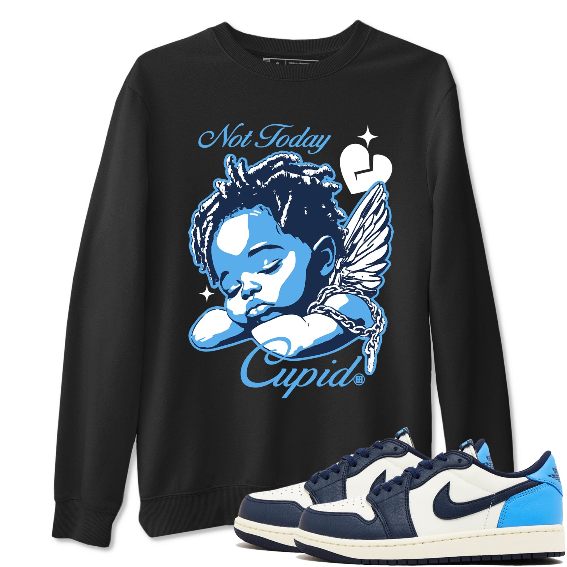 1s Obsidian shirts to match jordans Not Today Cupid shirts to match Jordans AJ1 Retro Low OG Obsidian match shoes to clothes SNRT Sneaker Tees unisex cotton Black 1 shirts