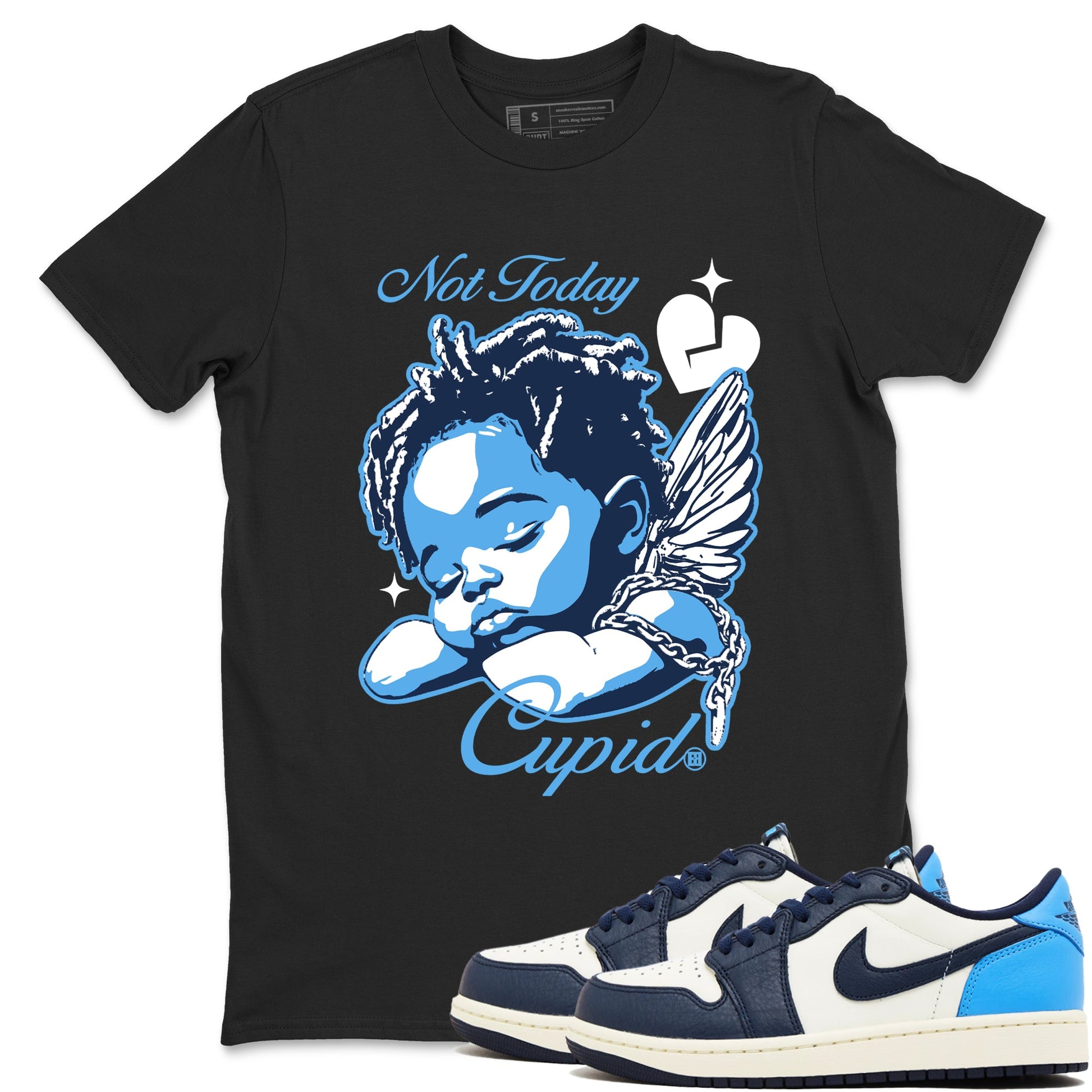 1s Obsidian shirts to match jordans Not Today Cupid shirts to match Jordans AJ1 Retro Low OG Obsidian match shoes to clothes SNRT Sneaker Tees unisex cotton Black 1 shirts
