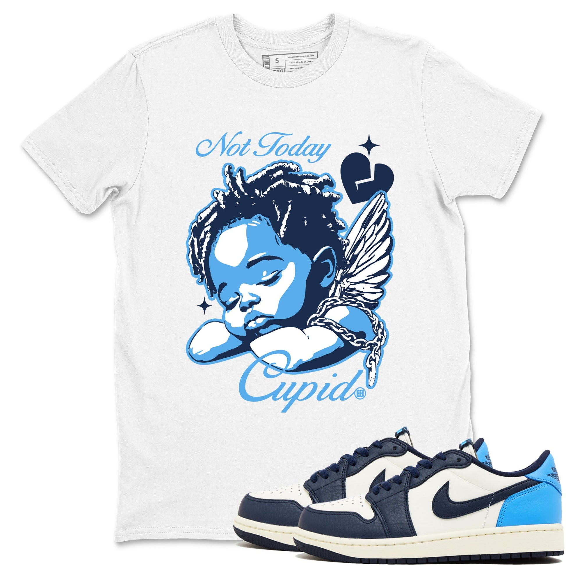1s Obsidian shirts to match jordans Not Today Cupid shirts to match Jordans AJ1 Retro Low OG Obsidian match shoes to clothes SNRT Sneaker Tees unisex cotton White 1 shirts