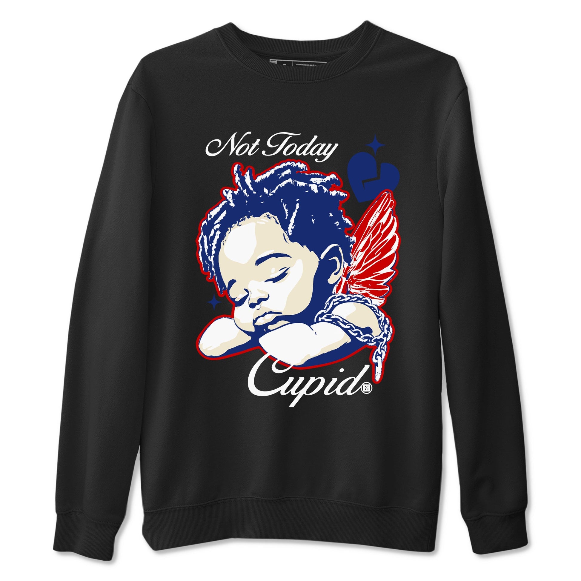 1s Rare Air shirts to match jordans Not Today Cupid sneaker match tees Air Jordan 1 High OG Rare Air Deep Royal Blue match shoes to clothes SNRT Sneaker Tees unisex cotton Black 2 shirts