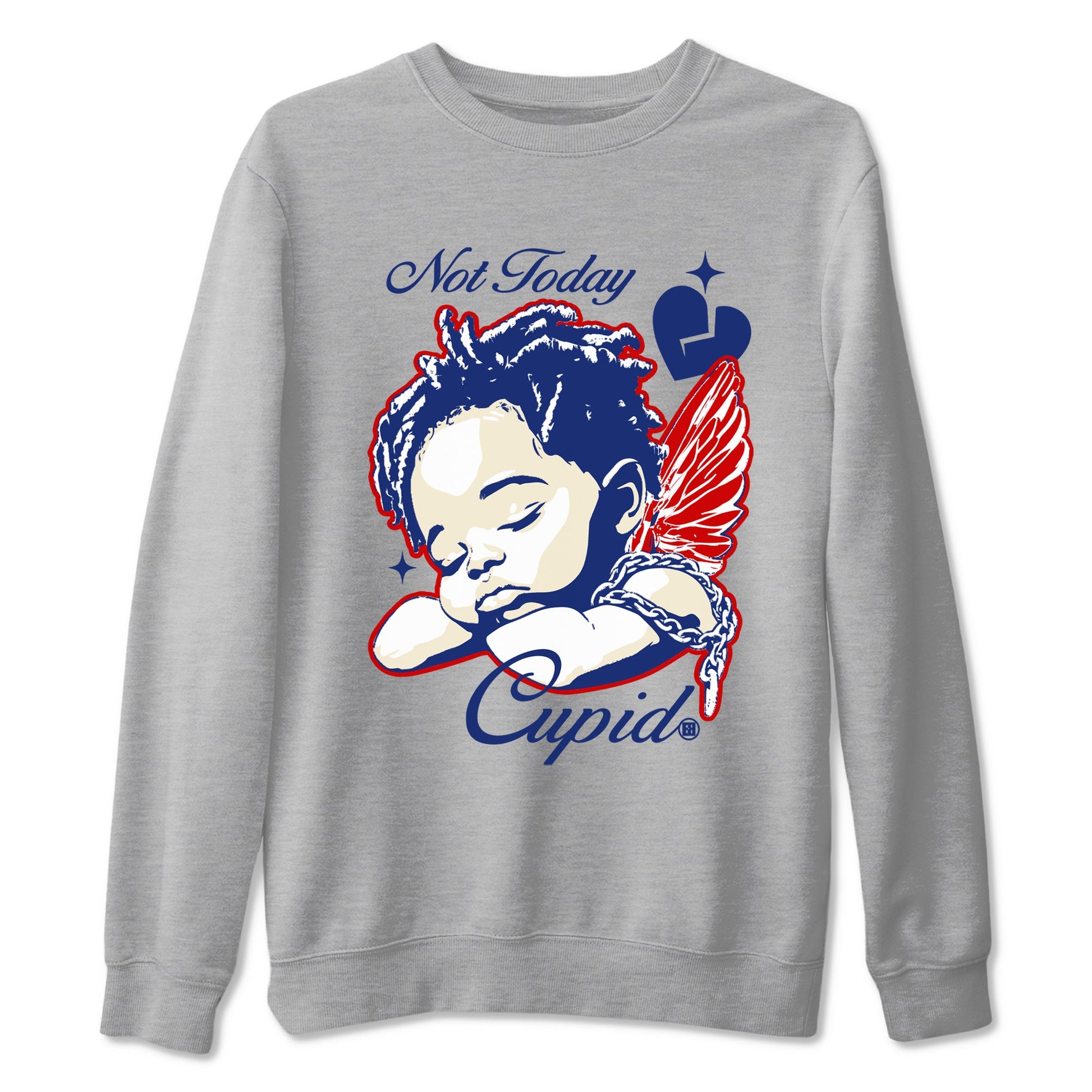 1s Rare Air shirts to match jordans Not Today Cupid sneaker match tees Air Jordan 1 High OG Rare Air Deep Royal Blue match shoes to clothes SNRT Sneaker Tees unisex cotton Heather Grey 2 shirts