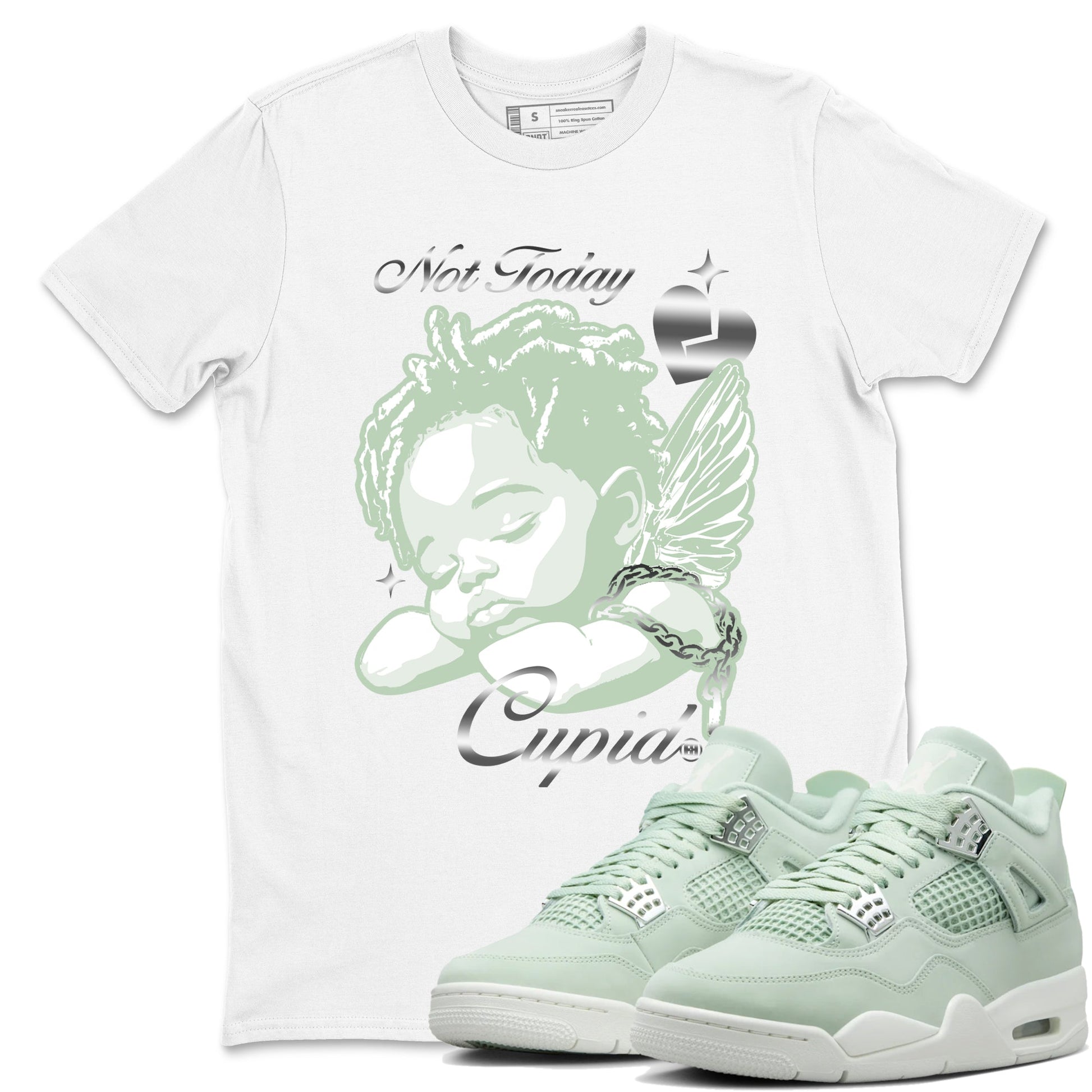 4s Abundance shirts to match jordans Not Today Cupid sneaker match tees Air Jordan 4 Seafoam match shoes to clothes SNRT Sneaker Tees unisex cotton White 1 shirts