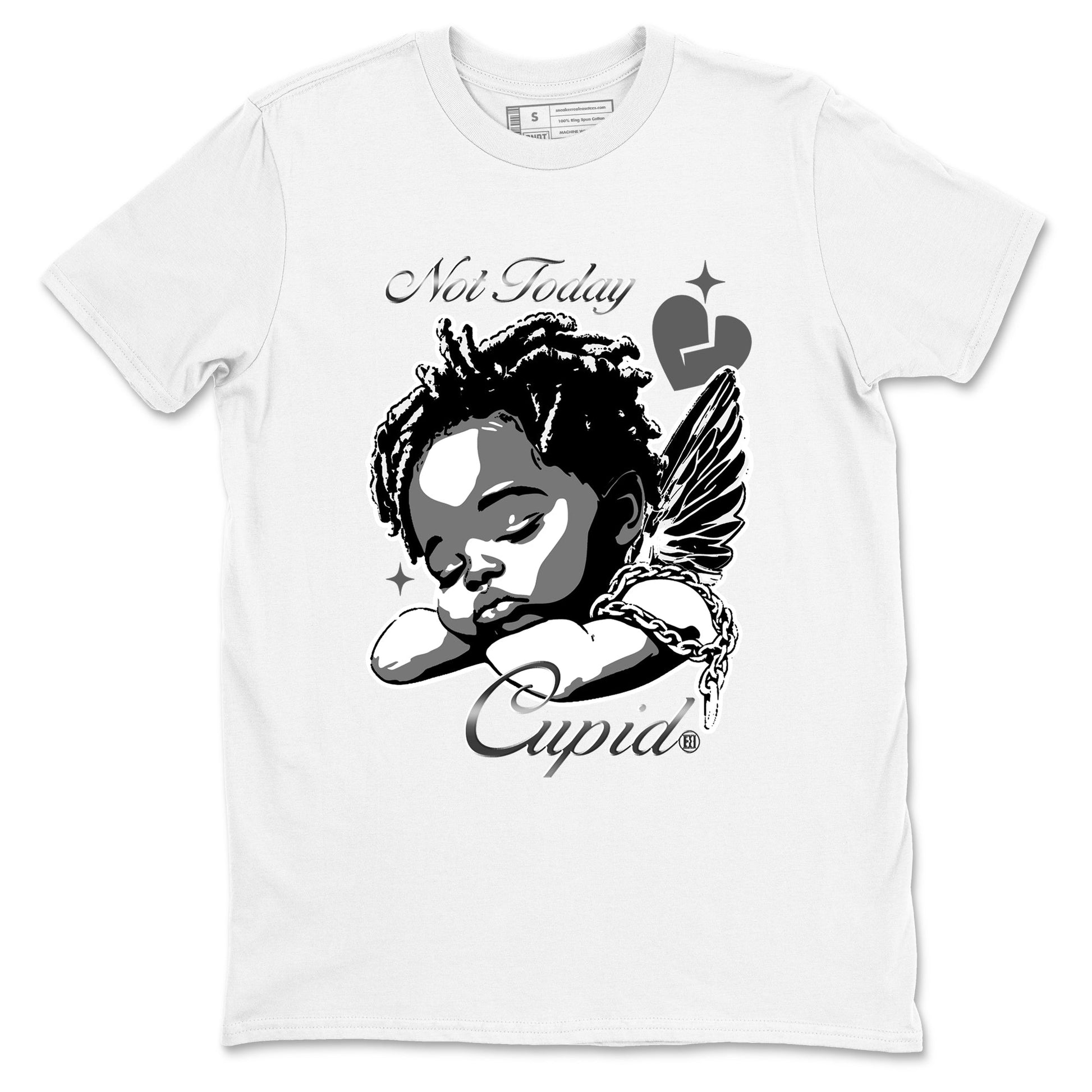 4s Black Cat Sneaker match tees – Sneaker Tees To Match Air Jordan 4 Black Cat Shoes – Not Today Cupid Tee White 2