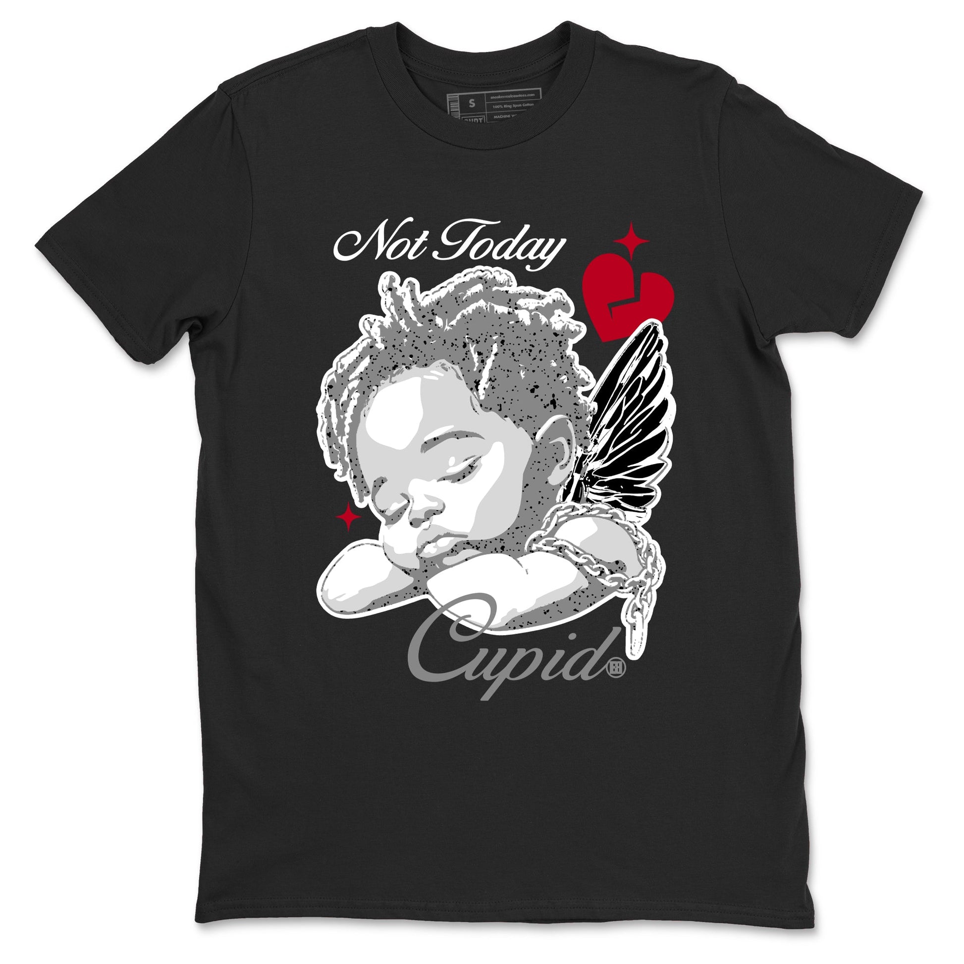 Air Jordan 4 White Cement shirts to match jordans Not Today Cupid graphic tees 4s Retro White Cement match shoes to clothes SNRT Sneaker Tees unisex cotton Black 2 shirts