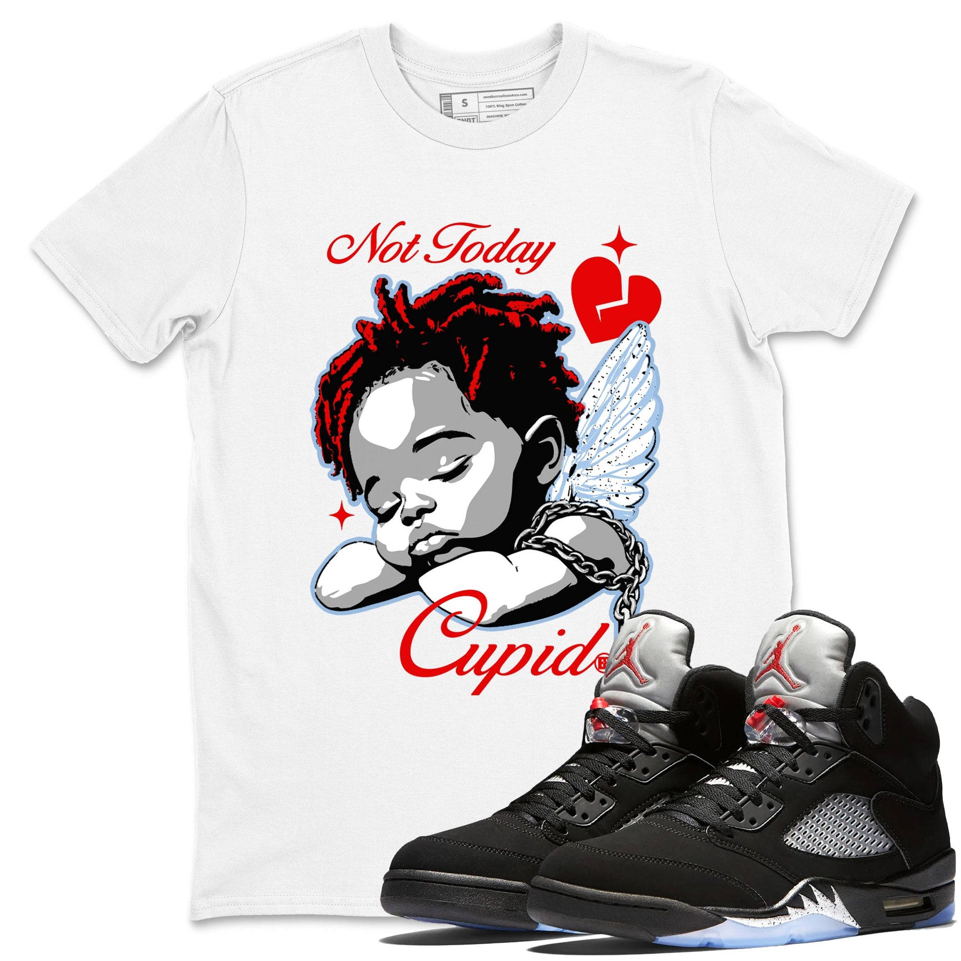 Jordan 5 Retro Reimagined shirts to match jordans Not Today Cupid sneaker match tees Air Jordan 5 Reimagined best t shirts to wear with jordans SNRT Sneaker Tees unisex cotton White 1 shirts