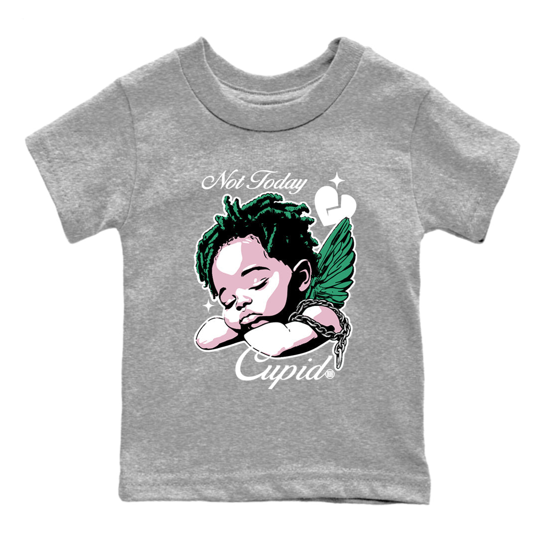 Dunks Medium Soft Pink Malachite shirts to match jordans Not Today Cupid sneaker match tees Dunk Medium Soft Pink Malachite best t shirts to wear with jordans SNRT Sneaker Tees Youth Baby Heather Grey 2 tee