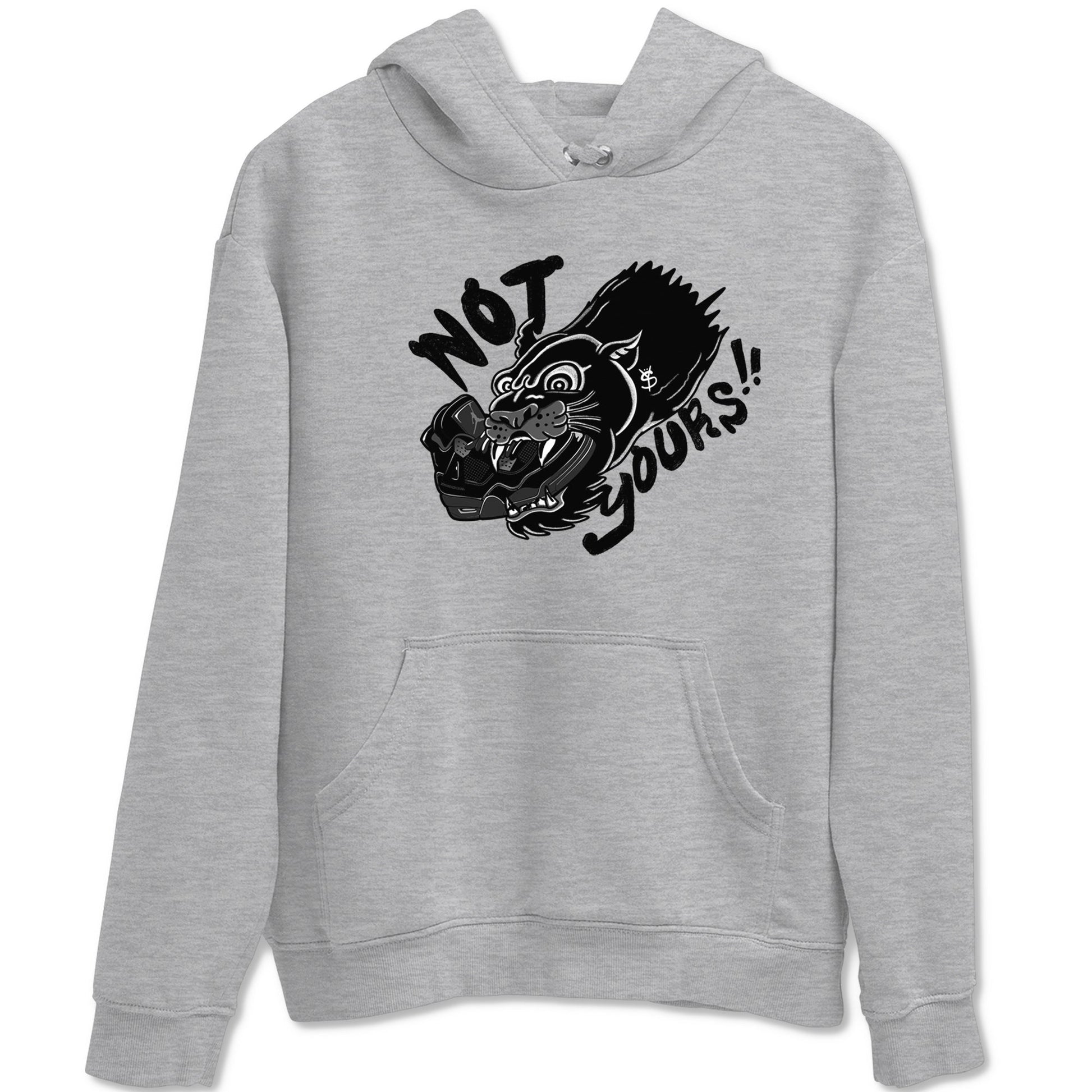 4s Black Cat shirts to match jordans Not Yours sneaker match tees Air Jordan 4 Black Cat match shoes to clothes SNRT Sneaker Tees unisex cotton Heather Grey 2 shirts