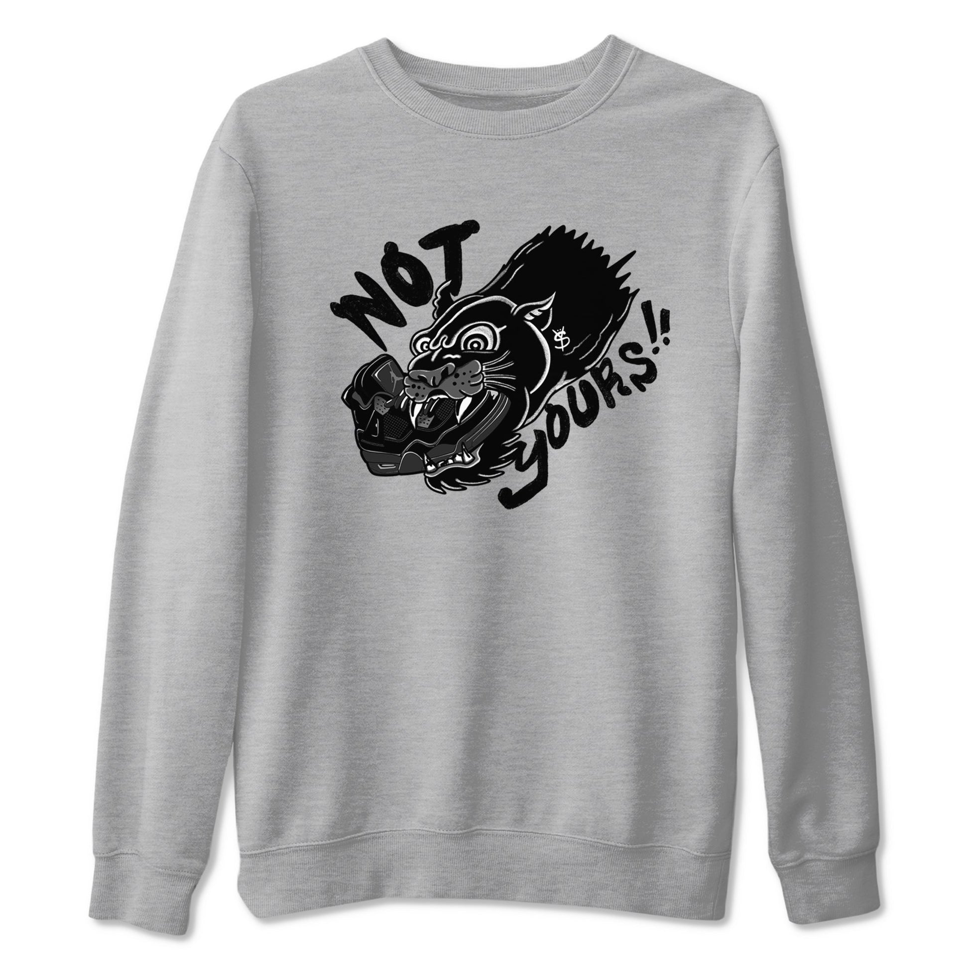 4s Black Cat shirts to match jordans Not Yours sneaker match tees Air Jordan 4 Black Cat match shoes to clothes SNRT Sneaker Tees unisex cotton Heather Grey 2 shirts