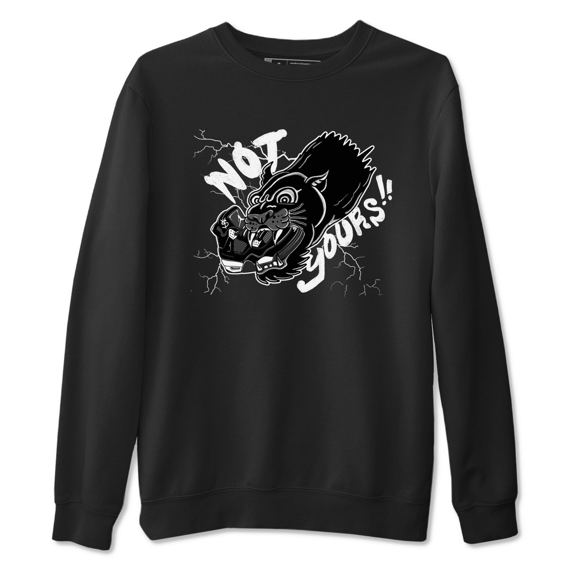 4s White Thunder shirts to match jordans Not Yours sneaker match tees Air Jordan 4 White Thunder SNRT Sneaker Release Tees unisex cotton Black 2 crew neck shirts