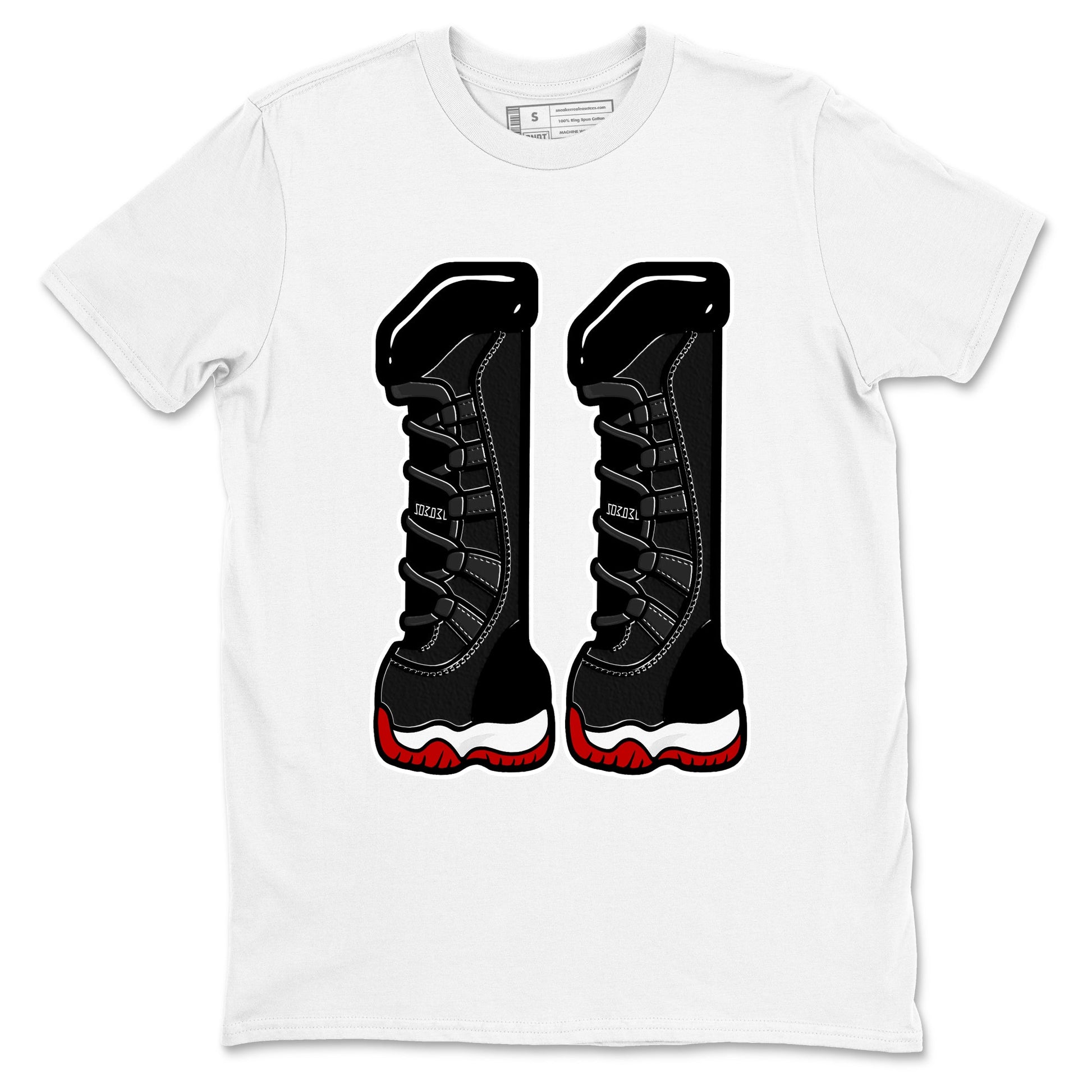11s Bred shirts to match jordans Number 11 sneaker match tees Air Jordan 11 Retro Bred match shoes to clothes SNRT Sneaker Tees unisex cotton White 2 shirts