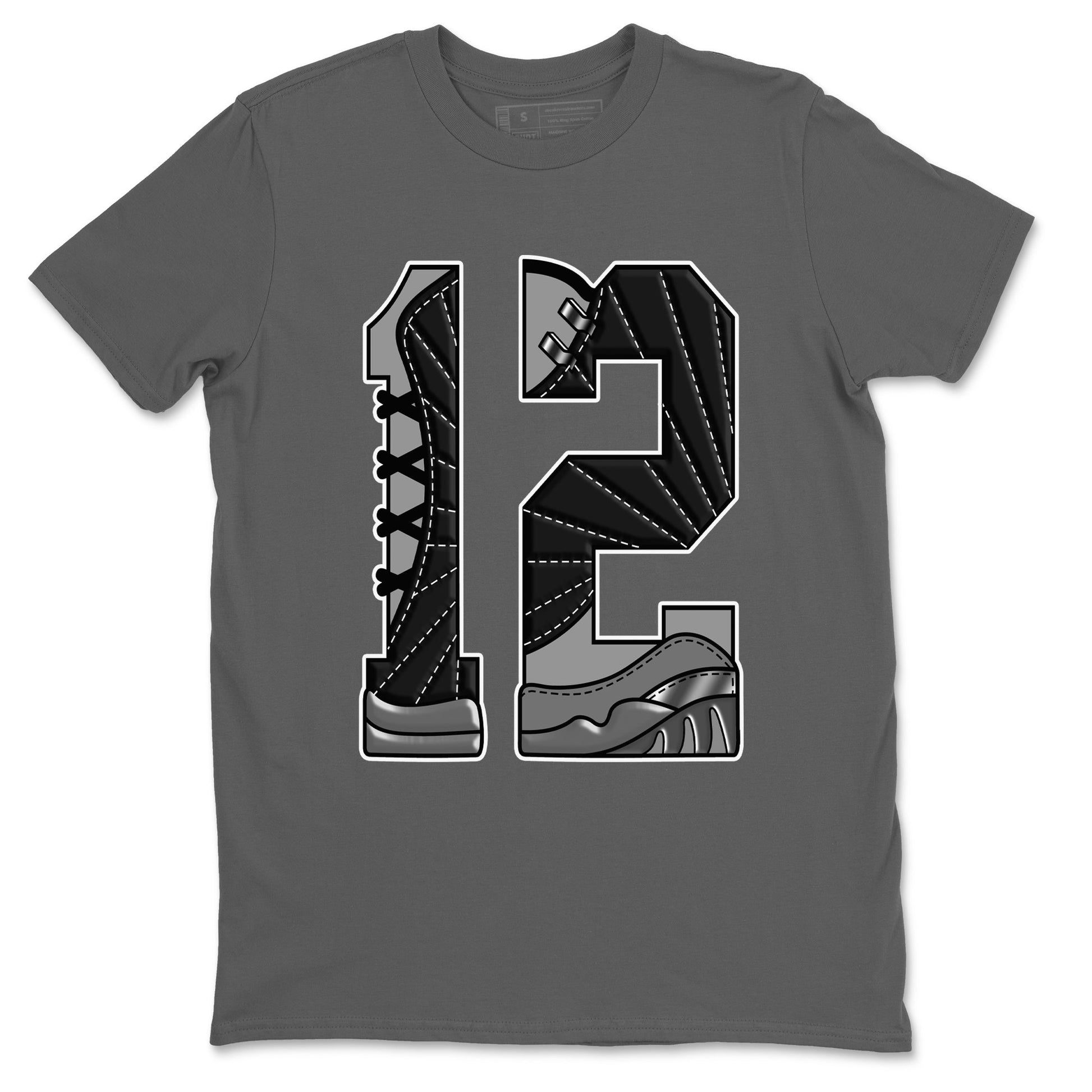 12s Black Wolf Grey shirts to match jordans Number 12 sneaker match tees Air Jordan 12 Black Wolf Grey SNRT Sneaker Release Tees unisex cotton Cool Grey 2 crew neck shirts