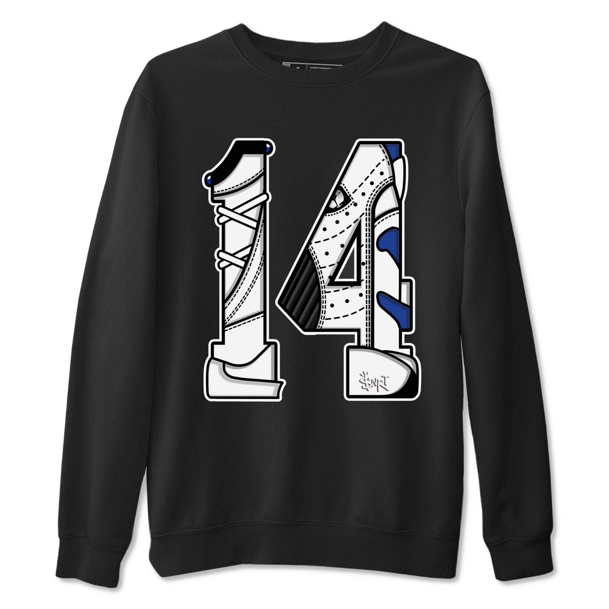 14s Hyper Royal t shirts to match sneakers Number 14 sneaker match tees Air Jordan 14 Hyper Royal shirt SNRT Sneaker Tees unisex cotton Black 2 shirts