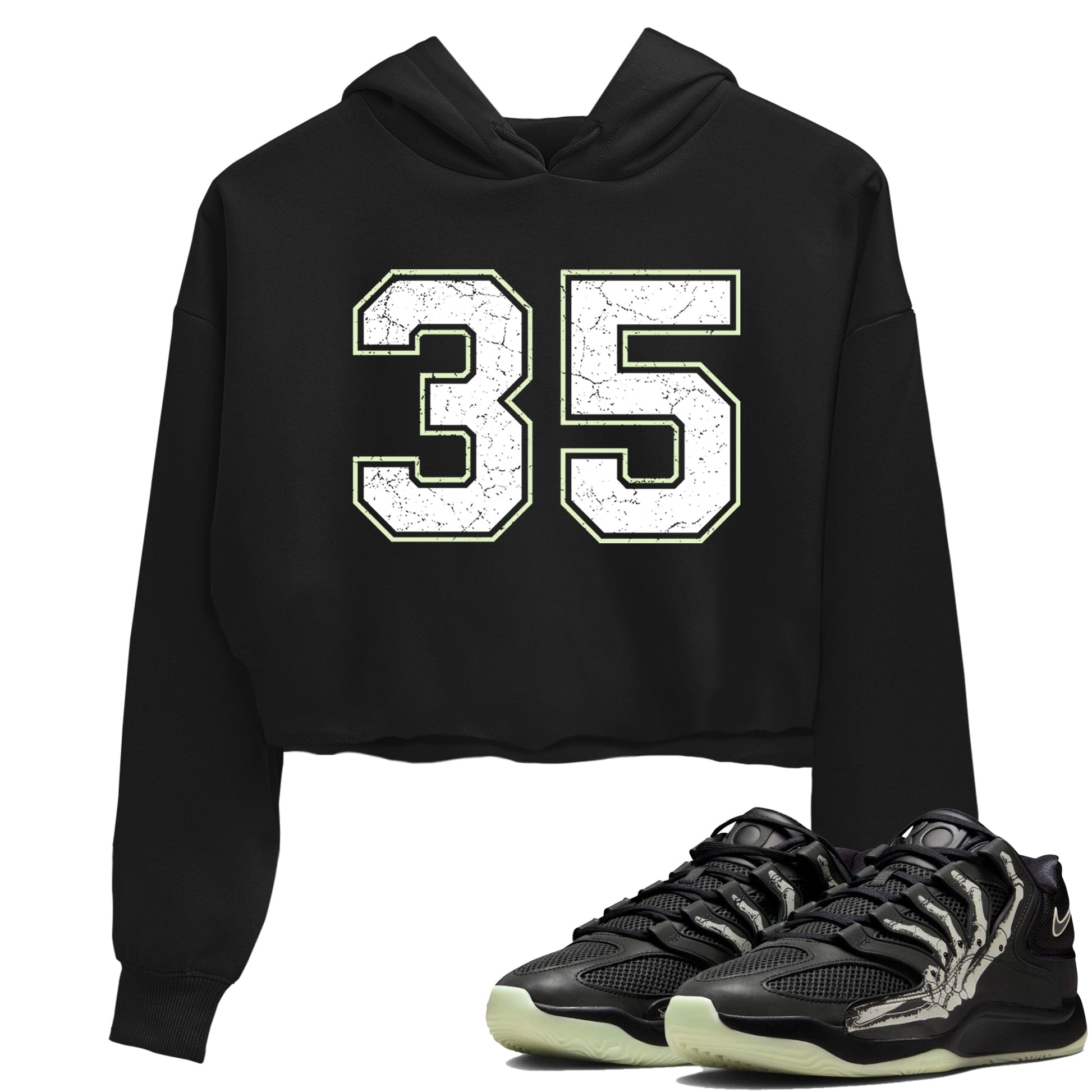 Sneaker Threads – Sneaker Tees To Match Nike KD 18 Halloween – Number 35 Crop Tee Black 1. Perfect for Jordan releases 2025 colorways. Perfect for Kevin Durant sneaker releases and Halloween 2025 colorways.