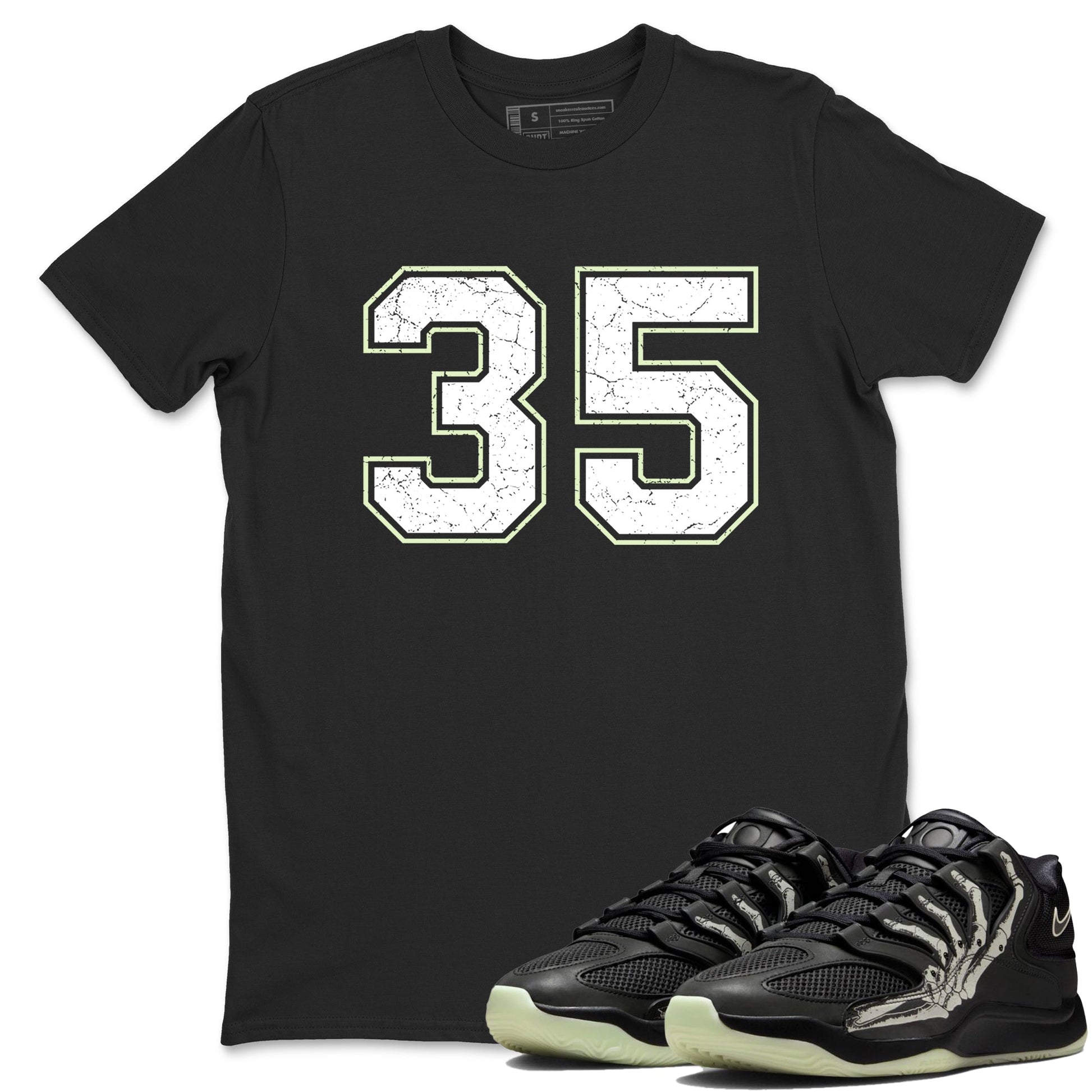 Sneaker Threads – Sneaker Tees To Match Nike KD 18 Halloween – Number 35 Graphic Tee Black 1. Perfect for Jordan releases 2025 colorways. Perfect for Kevin Durant sneaker releases and Halloween 2025 colorways.