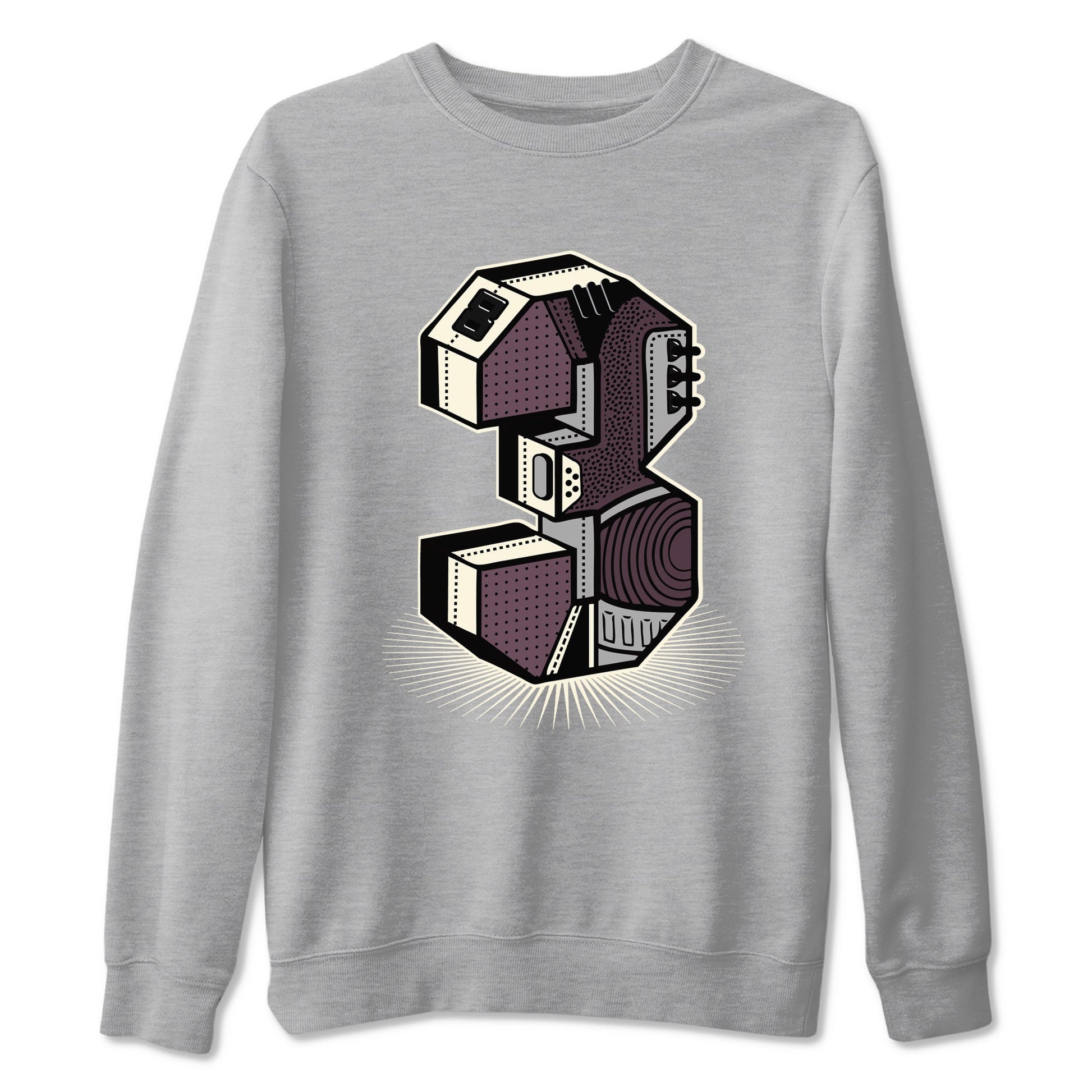 AJ3 A Ma Maniere x Black shirts to match jordans Number Statue sneaker match tees A Ma Maniere x Air Jordan 3 “Black” SNRT Sneaker Tees streetwear brand Heather Grey 2 unisex cotton tee