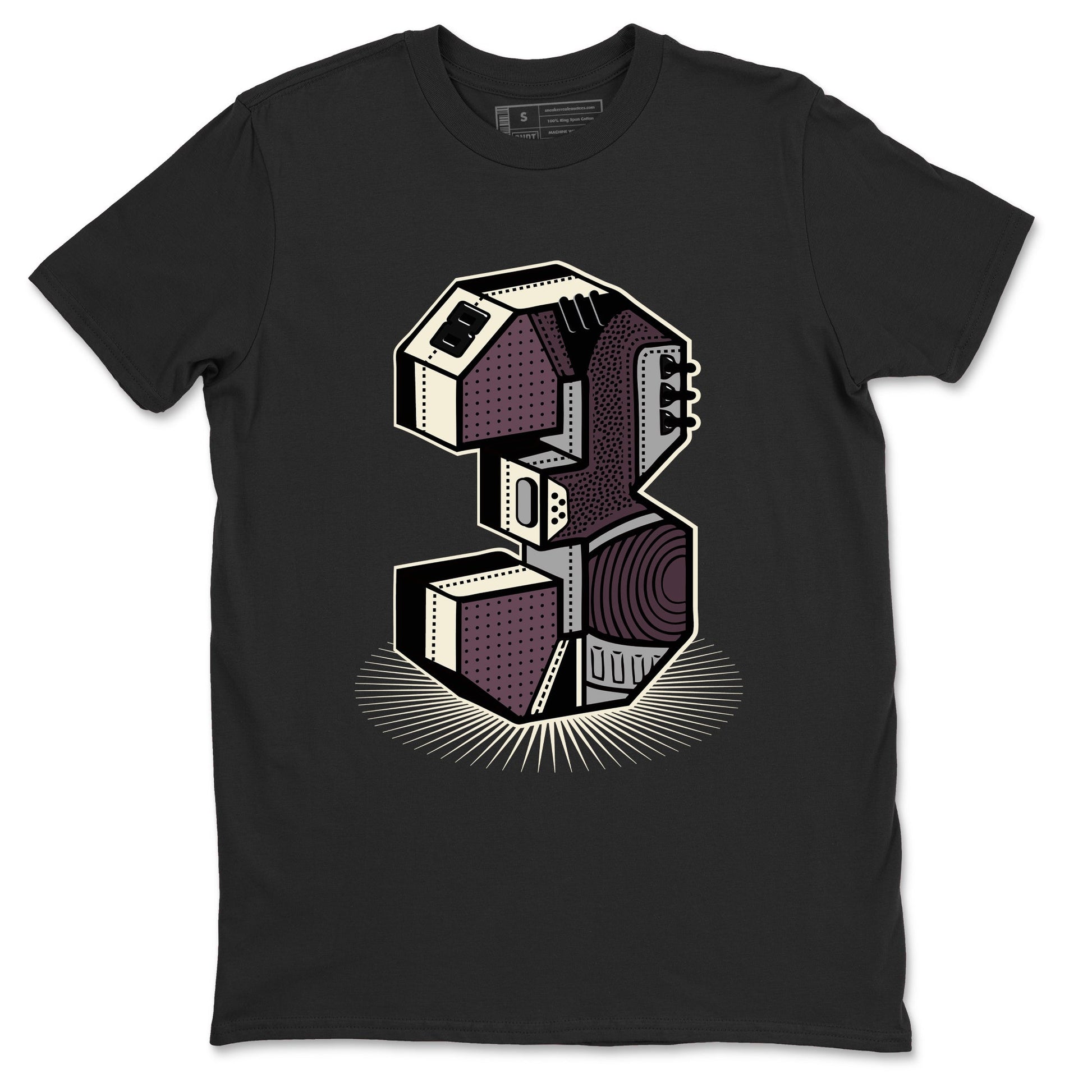 AJ3 A Ma Maniere x Black shirts to match jordans Number Statue sneaker match tees A Ma Maniere x Air Jordan 3 “Black” SNRT Sneaker Tees streetwear brand Black 2 unisex cotton tee