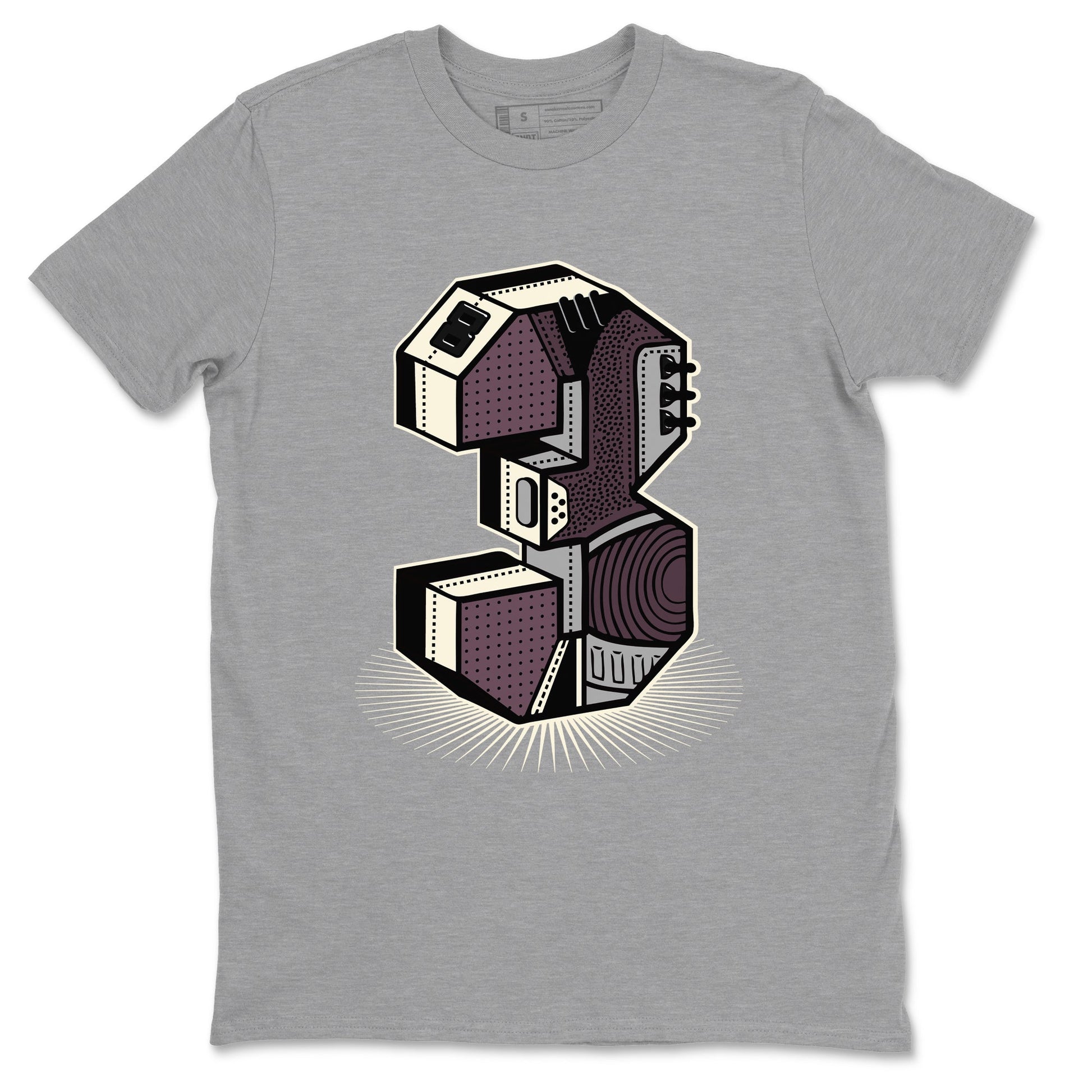 AJ3 A Ma Maniere x Black shirts to match jordans Number Statue sneaker match tees A Ma Maniere x Air Jordan 3 “Black” SNRT Sneaker Tees streetwear brand Heather Grey 2 unisex cotton tee