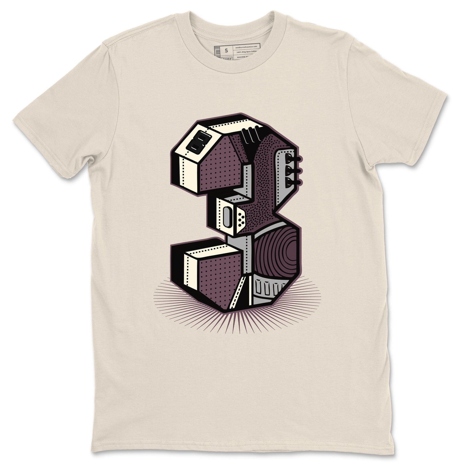 AJ3 A Ma Maniere x Black shirts to match jordans Number Statue sneaker match tees A Ma Maniere x Air Jordan 3 “Black” SNRT Sneaker Tees streetwear brand Natural 2 unisex cotton tee