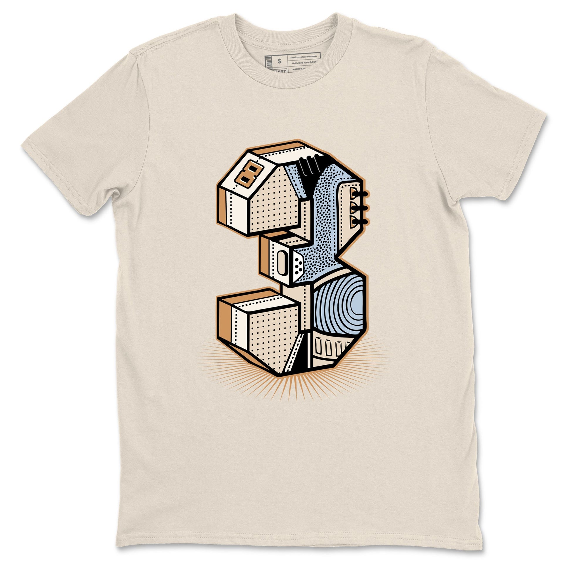 Sneaker match tees – Sneaker Tees To Match Air Jordan 3 Champagne and Oysters Shoes – Number Statue Tee Natural 2