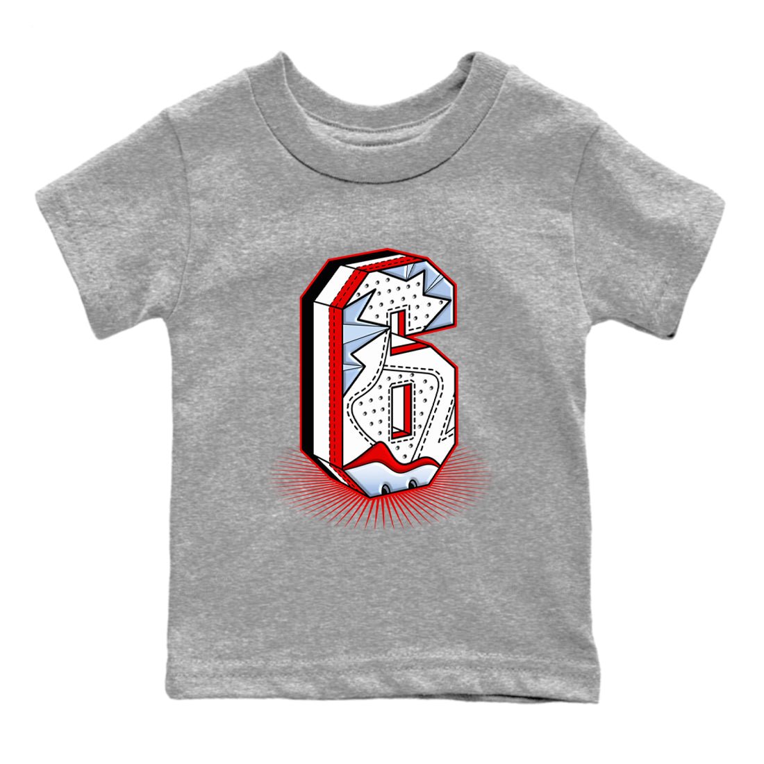 6s Fire Red shirts to match jordans Number Statue best t shirts to wear with jordans Air Jordan 6 Fire Red match shoes to clothes SNRT Sneaker Tees Youth Baby Heather Grey 2 tee
