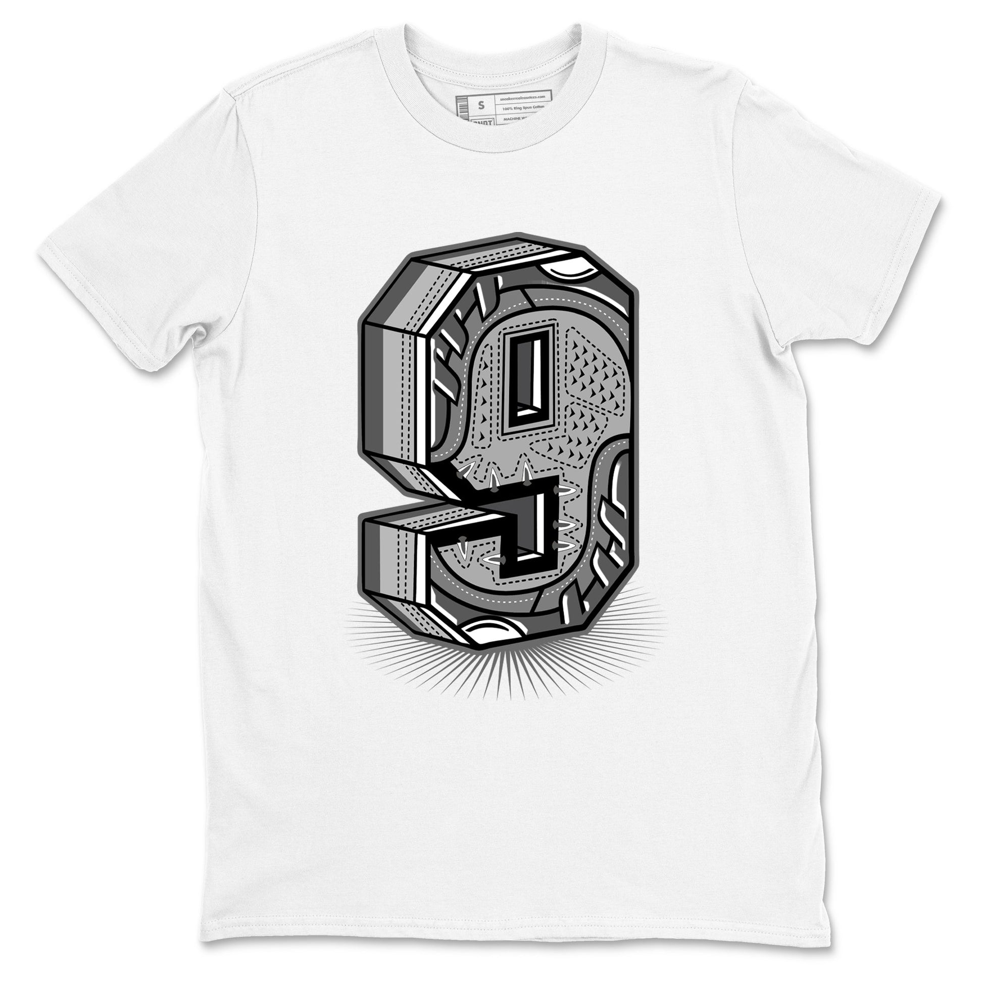 9s Cool Grey best t shirts to wear with jordans Number Statue sneaker match tees Air Jordan 9 Retro Cool Grey match shoes to clothes SNRT Sneaker Tees unisex cotton White 2 shirts
