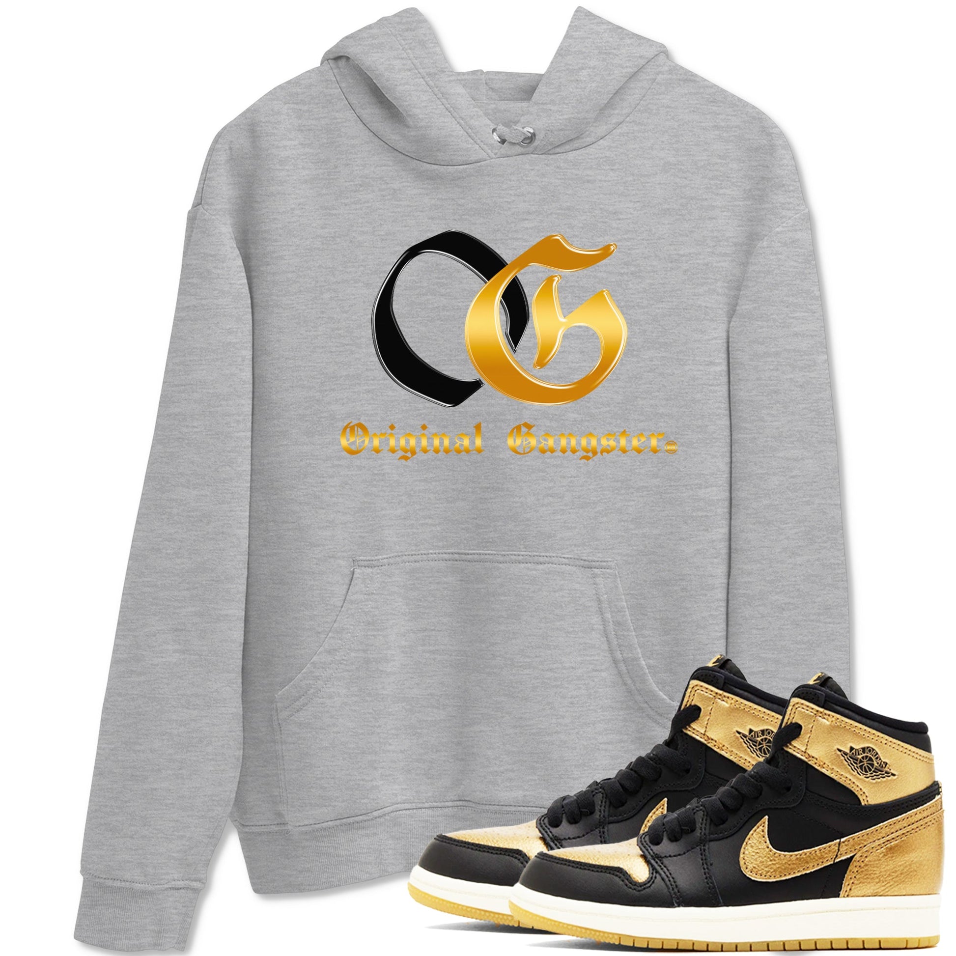 Jordan 1 High OG Black Black Metallic Gold shirts to match jordans OG sneaker match tees Air Jordan 1 Black Black Metallic Gold SNRT Sneaker Release Tees Clothing Sneakerhead ShirtsHeather Grey 1 unisex cotton tee