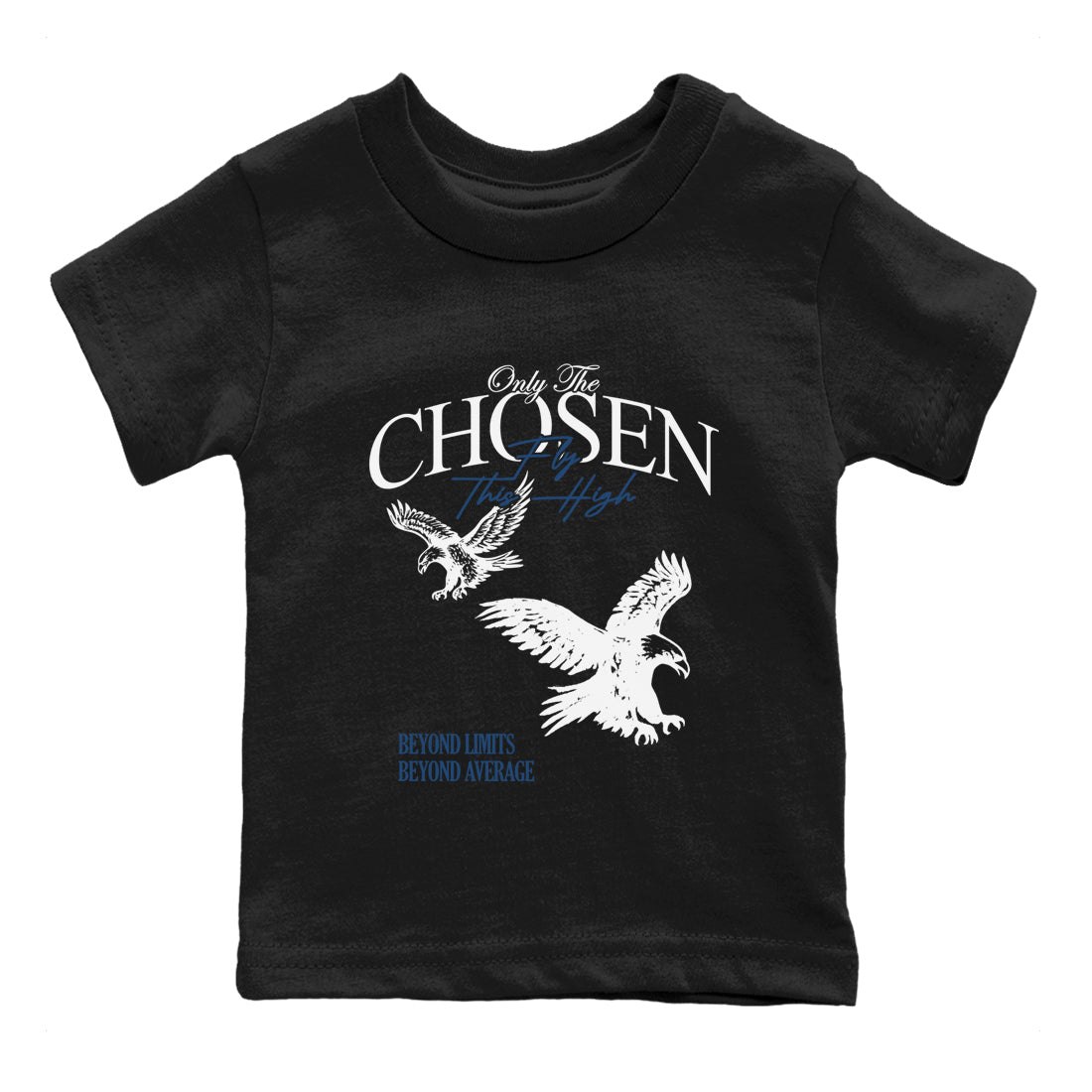 Sneaker match tees – Sneaker Tees To Match Air Jordan 12 French Blue Shoes – Only The Chosen Fly This High Kids T-Shirt Black 2