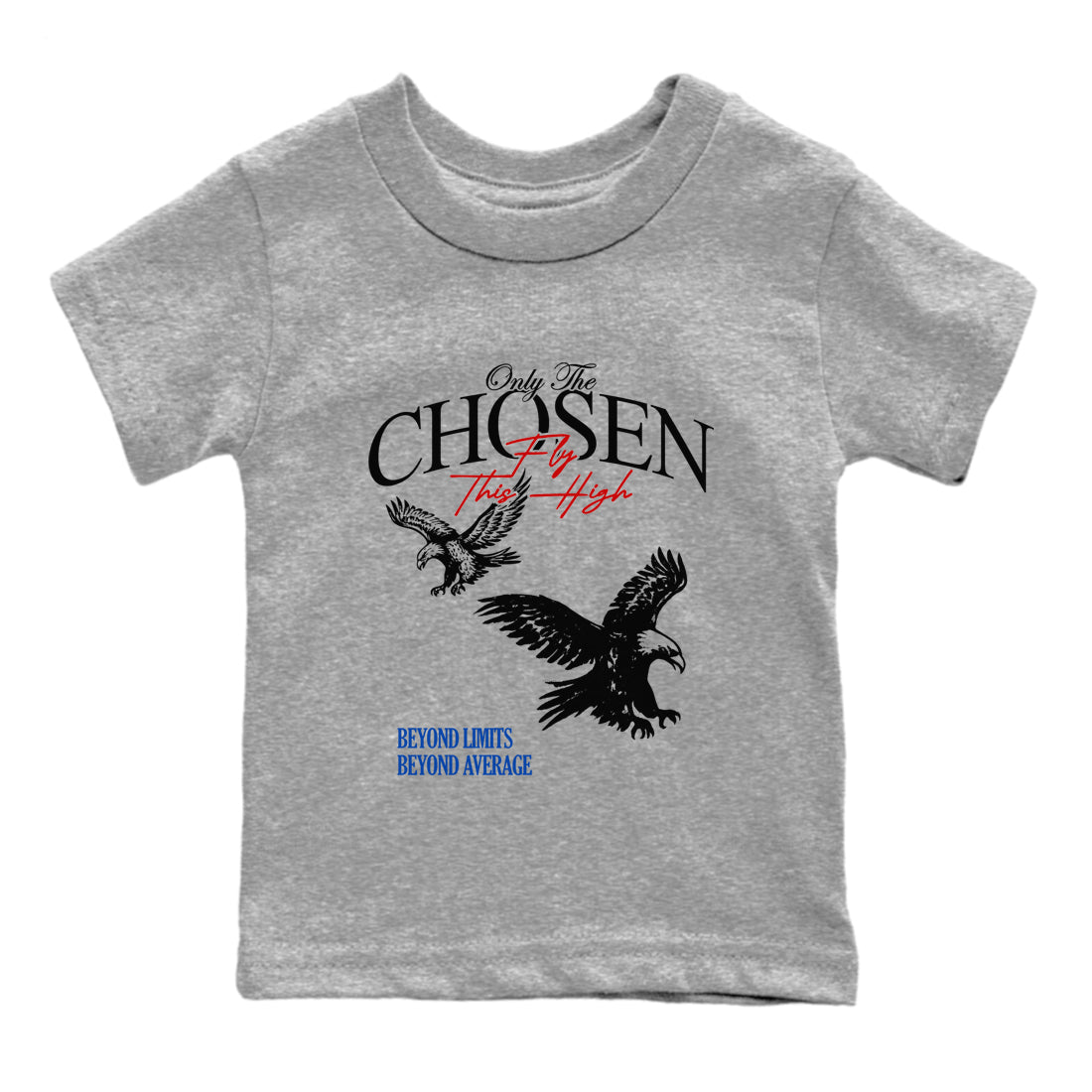 Sneaker match tees – Sneaker Tees To Match Jordan 4 Retro Rare Air Shoes – Only The Chosen Fly This High Kids T-Shirt Heather Grey 2