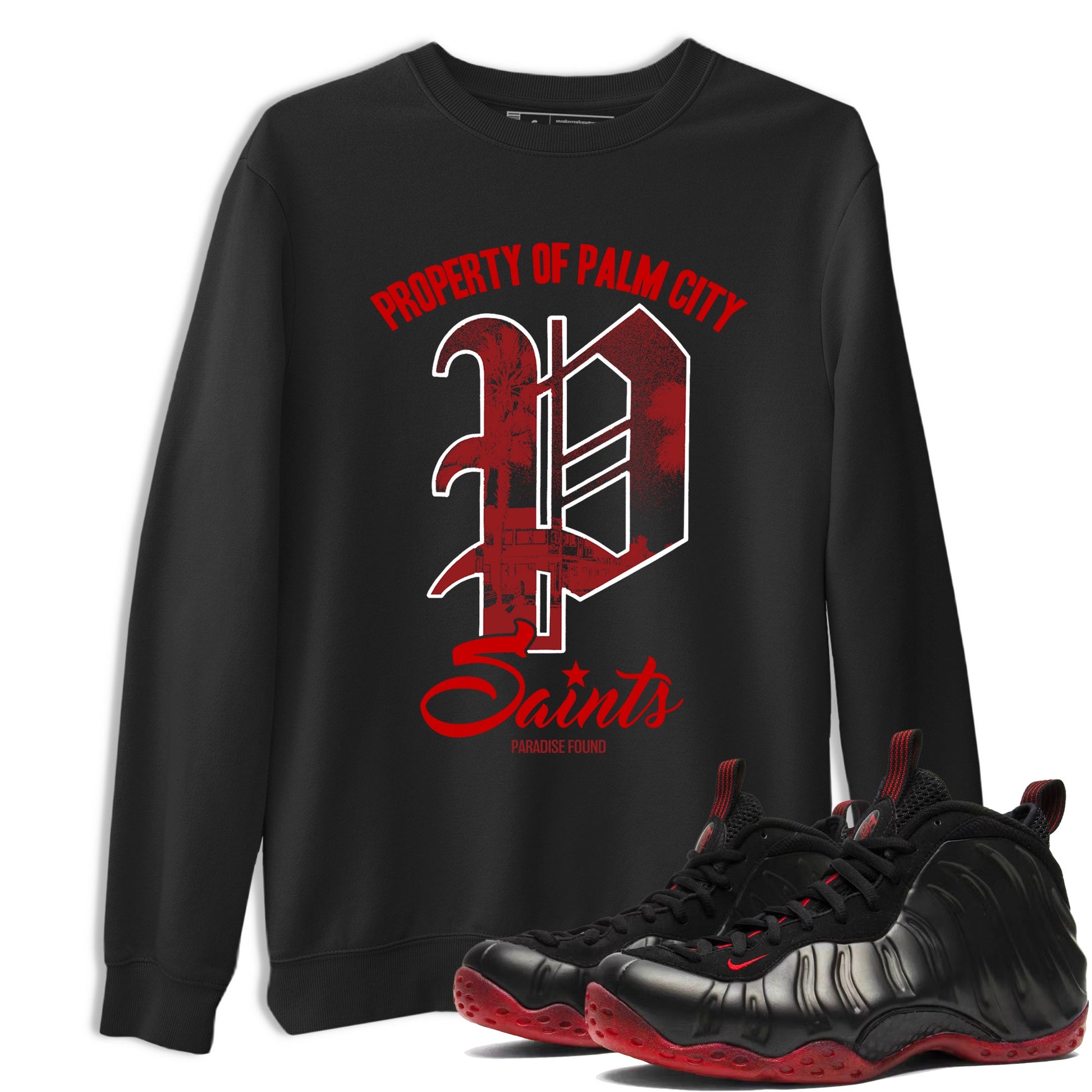 Sneaker match tees – Sneaker Tees To Match Air Foamposite Cough Drop Shoes – Paradise Found Tee Black 1