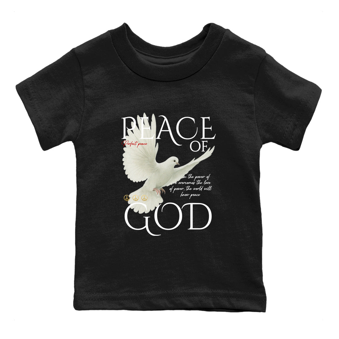 Sneaker match tees – Sneaker Tees To Match Air Jordan 12 Taxi Shoes – Peace of God Kids T-Shirt Black 2