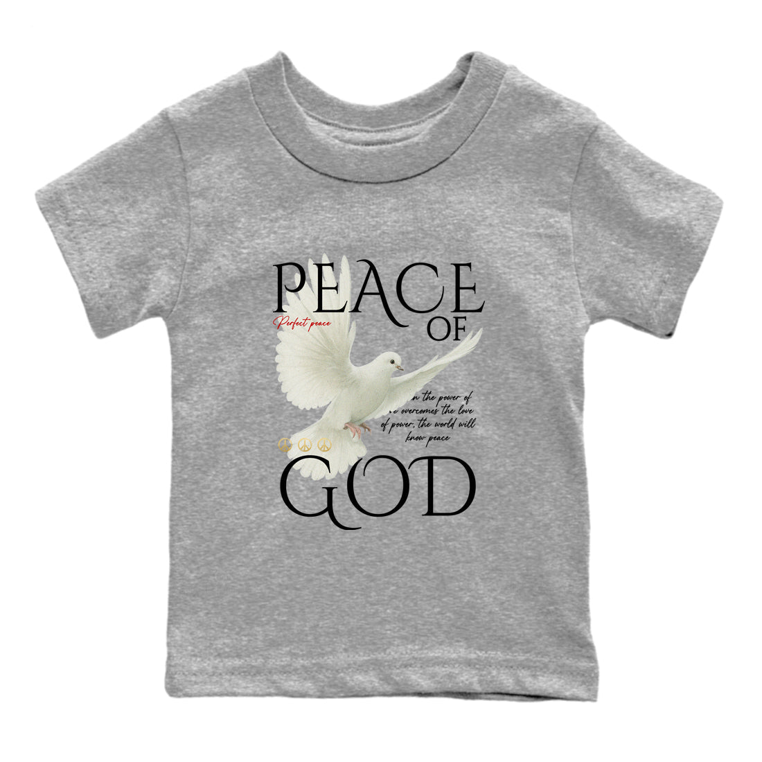 Sneaker match tees – Sneaker Tees To Match Air Jordan 12 Taxi Shoes – Peace of God Kids T-Shirt Heather Grey 2