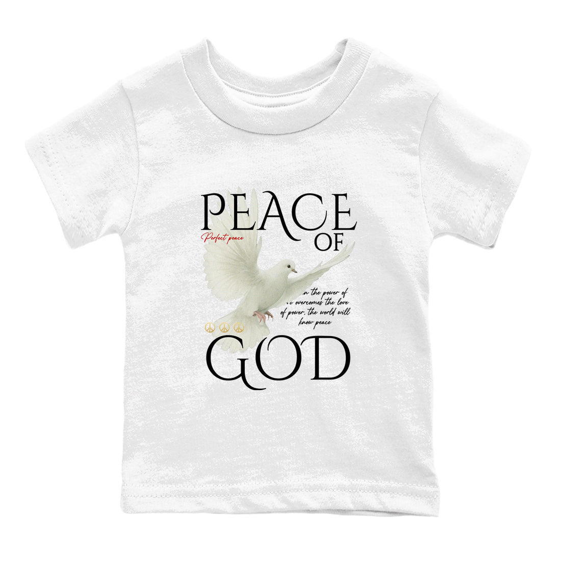 Sneaker match tees – Sneaker Tees To Match Air Jordan 12 Taxi Shoes – Peace of God Kids T-Shirt White 2