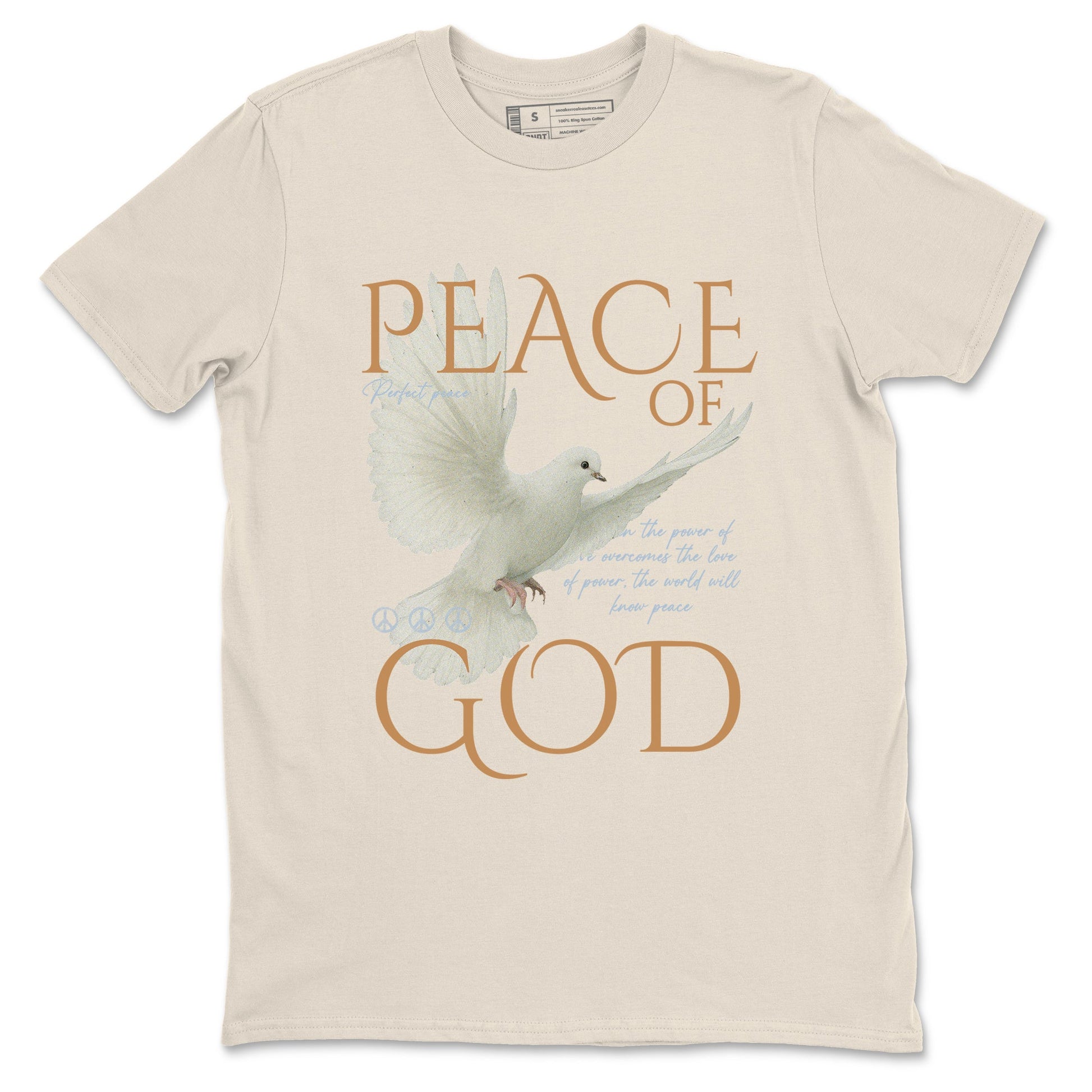 Sneaker match tees – Sneaker Tees To Match Air Jordan 3 Champagne and Oysters Shoes – Peace of God Tee Natural 2