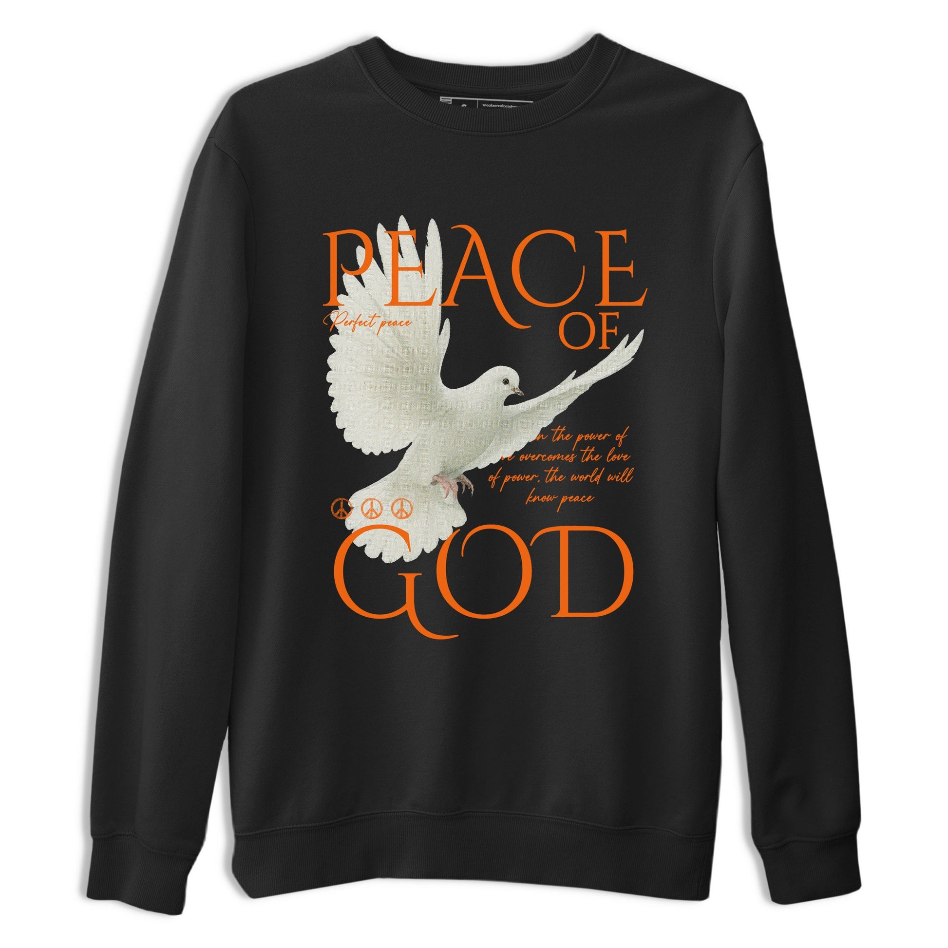 Peace of God sneaker match t-shirt styled to complete your fit with the Air Jordan 3 Starfish sneakers, shown in Black 2.