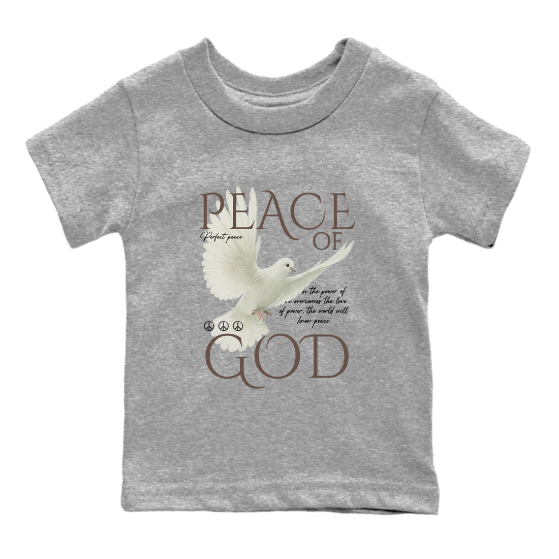 Sneaker match tees – Sneaker Tees To Match Air Jordan 4 Cave Stone Shoes – Peace of God Kids T-Shirt Heather Grey 2
