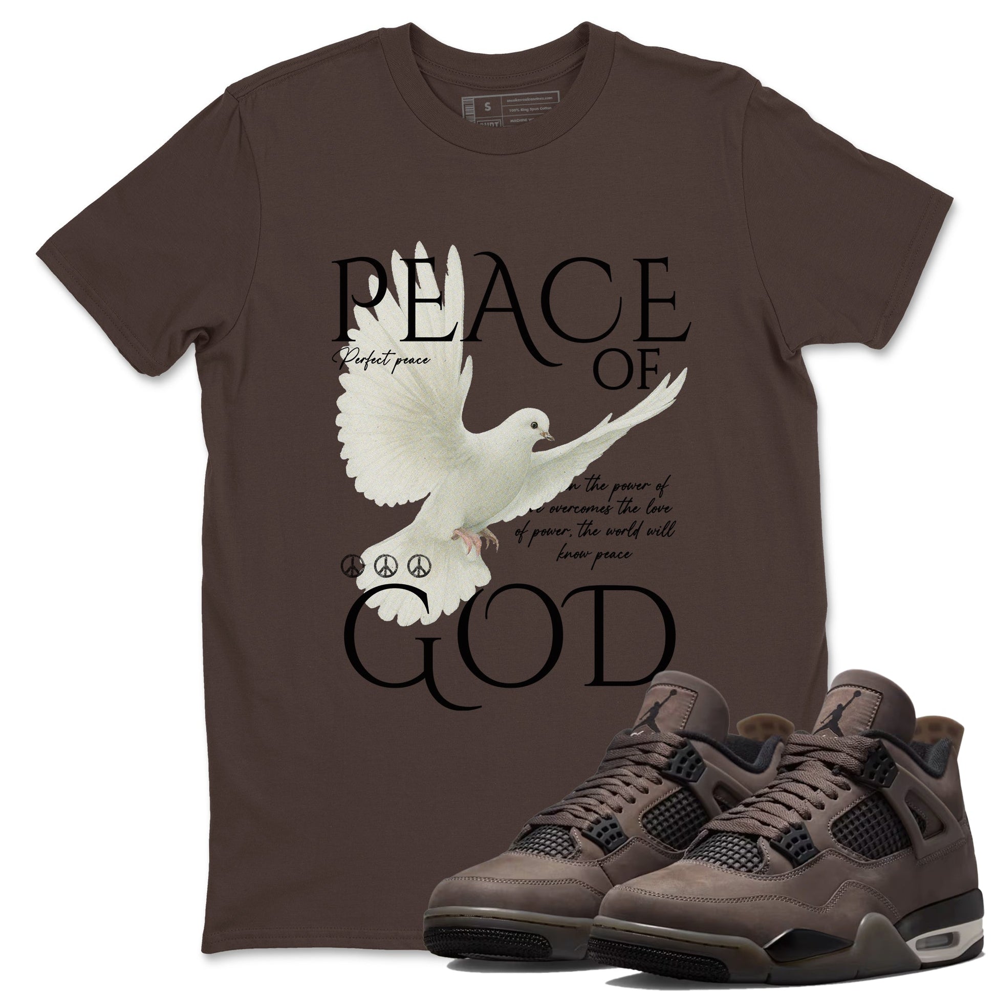 Sneaker match tees – Sneaker Tees To Match Air Jordan 4 Cave Stone Shoes – Peace of God Tee Dark Chocolate 1