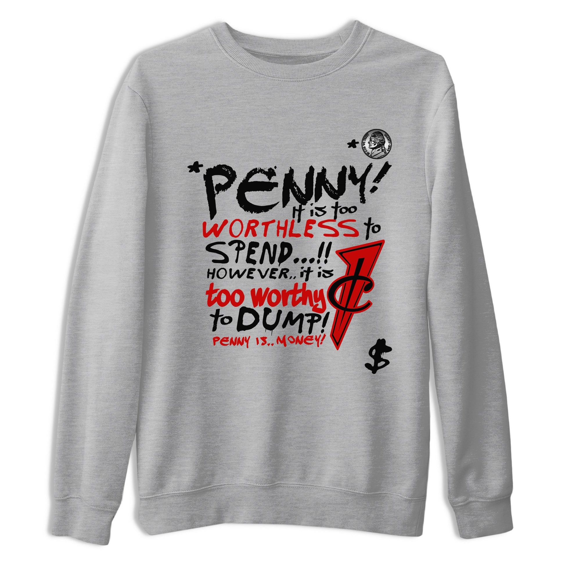 Penny Is sneaker match t-shirt styled to complete your fit with the Air Foamposite Cough Drop sneakers, shown in Heather Grey 2.