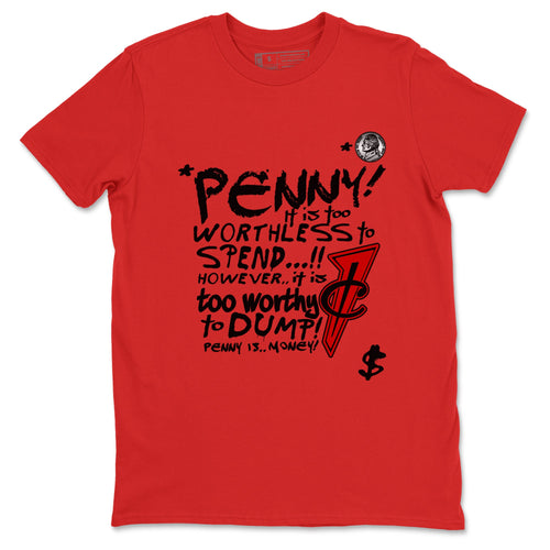 Penny Is sneaker match t-shirt styled to complete your fit with the Air Foamposite Cough Drop sneakers, shown in Red 2.