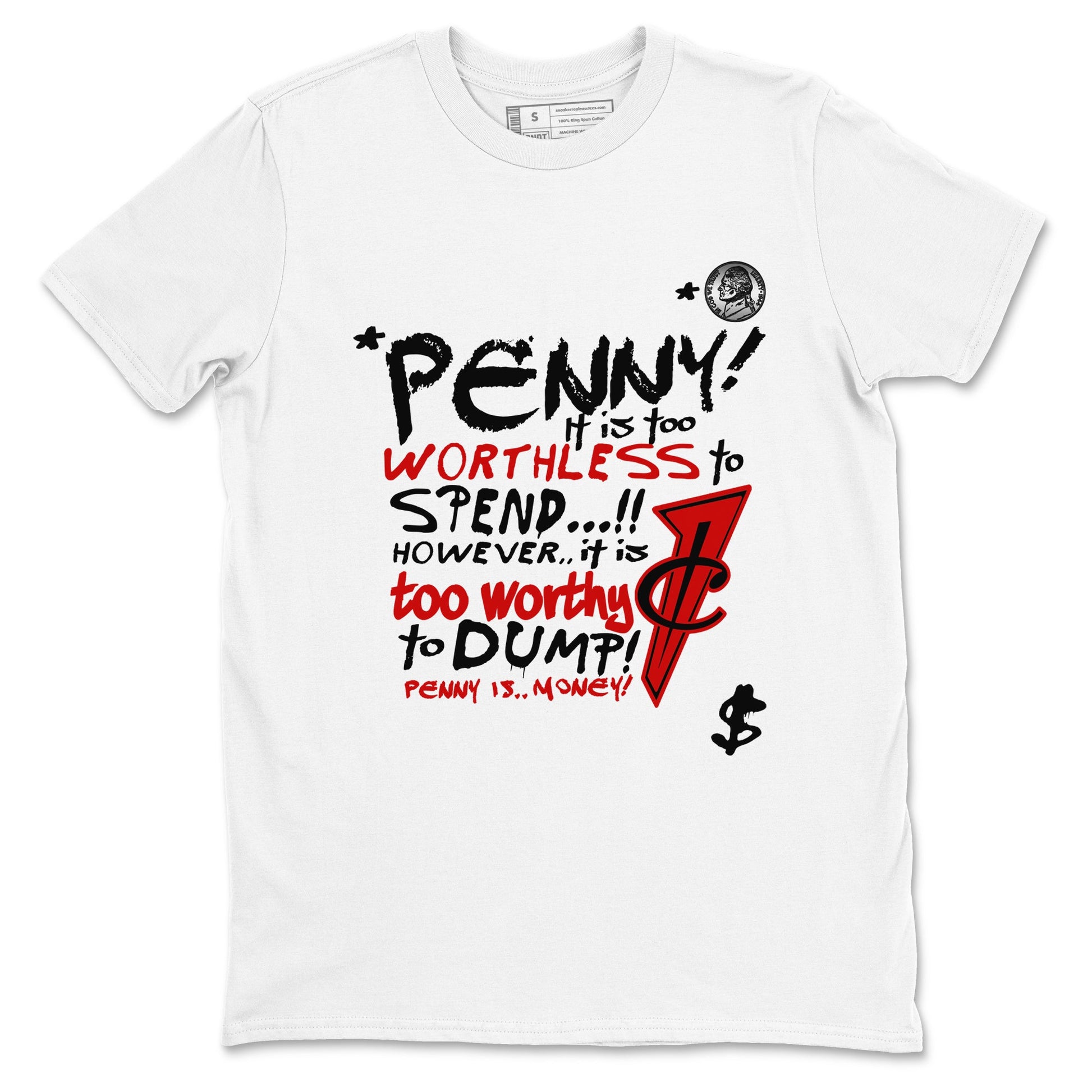 Penny Is sneaker match t-shirt styled to complete your fit with the Air Foamposite Cough Drop sneakers, shown in White 2.