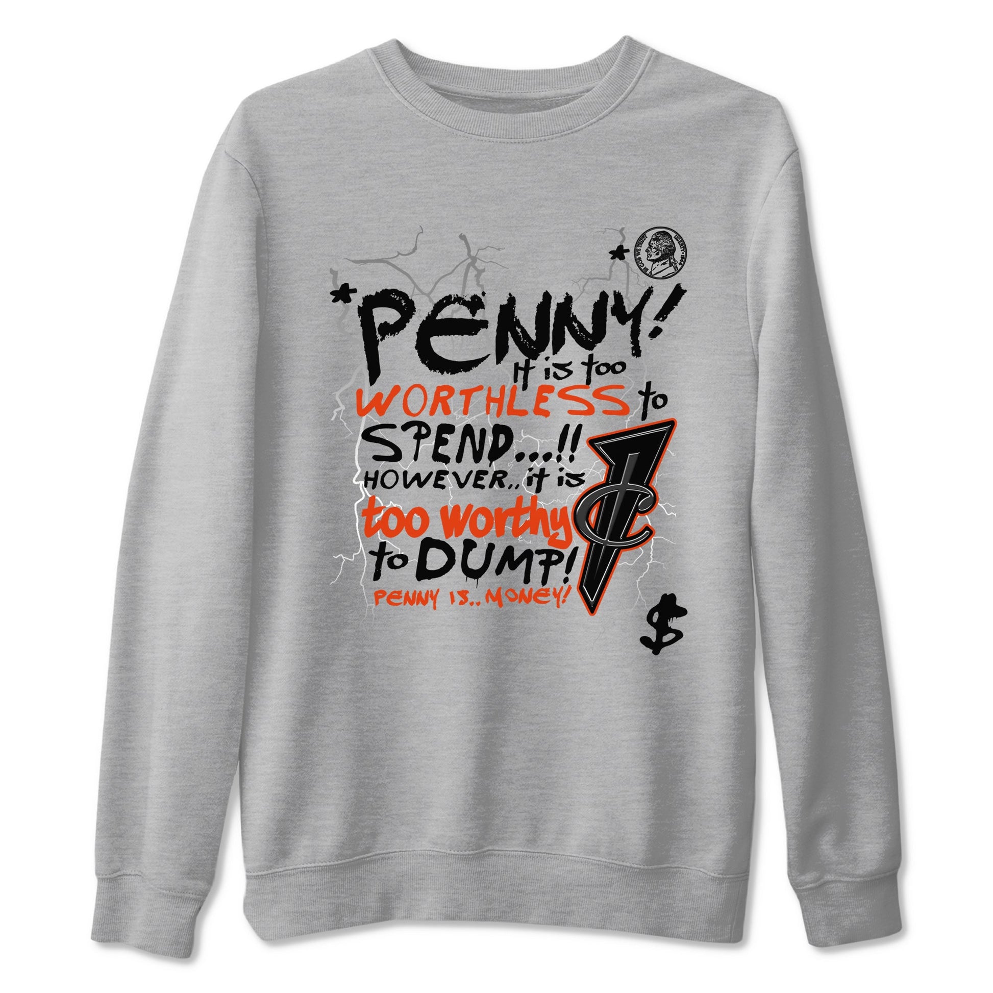 Foams One Jin shirts to match jordans Penny Is sneaker match tees Air Foamposite One Jin match shoes to clothes SNRT Sneaker Tees unisex cotton Heather Grey 2 shirts
