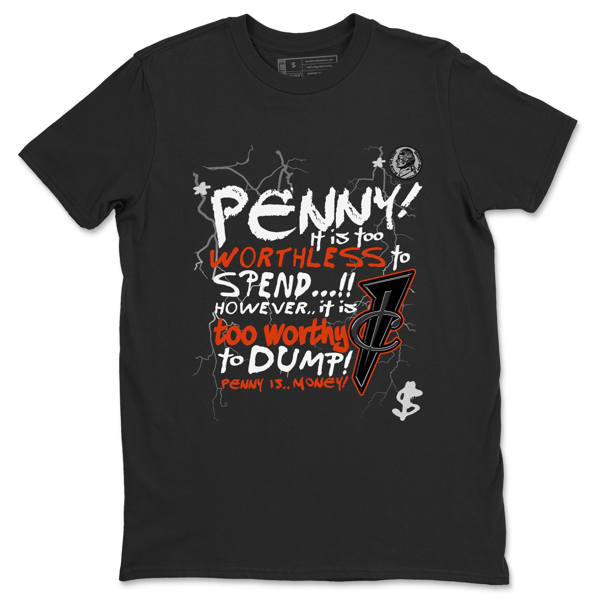 Foams One Jin shirts to match jordans Penny Is sneaker match tees Air Foamposite One Jin match shoes to clothes SNRT Sneaker Tees unisex cotton Black 2 shirts